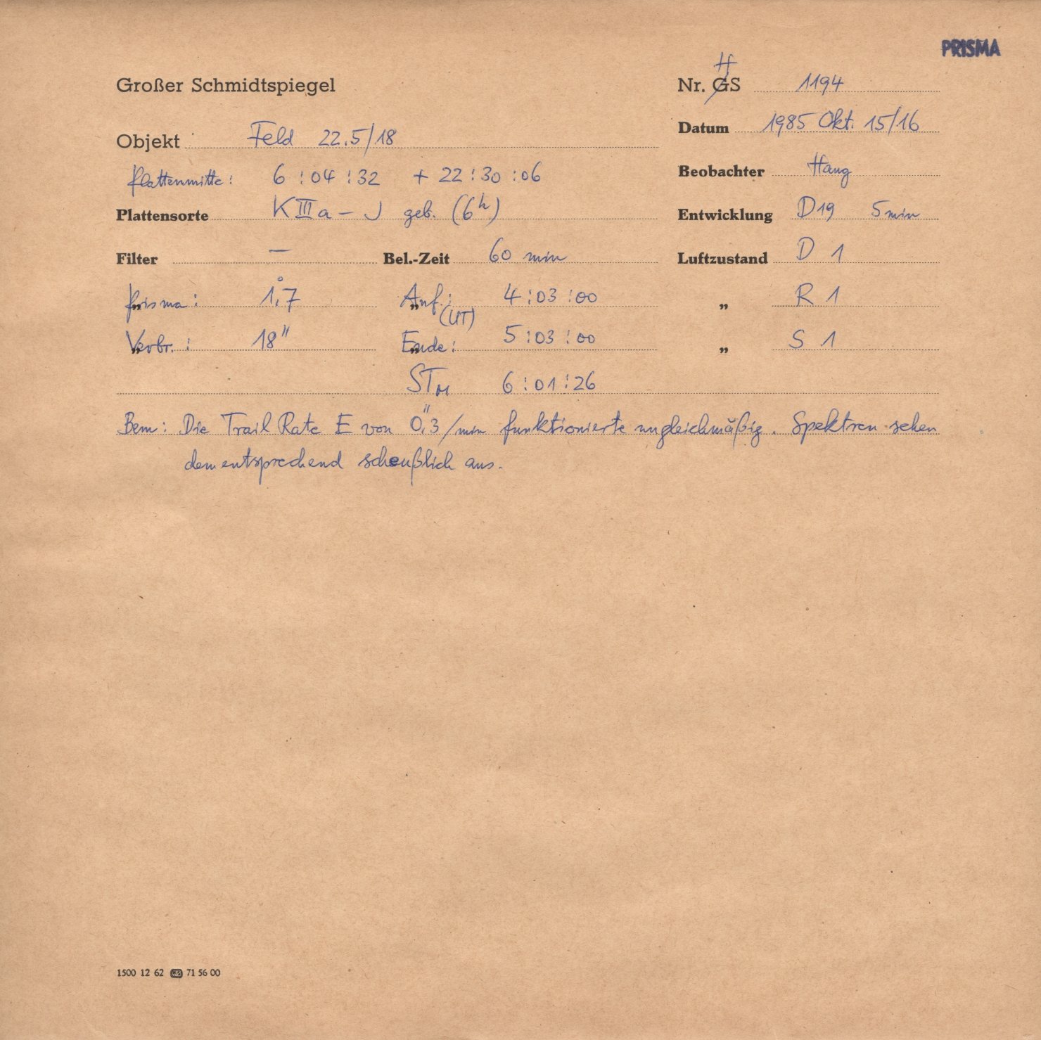 Plattenhuelle HS01194
