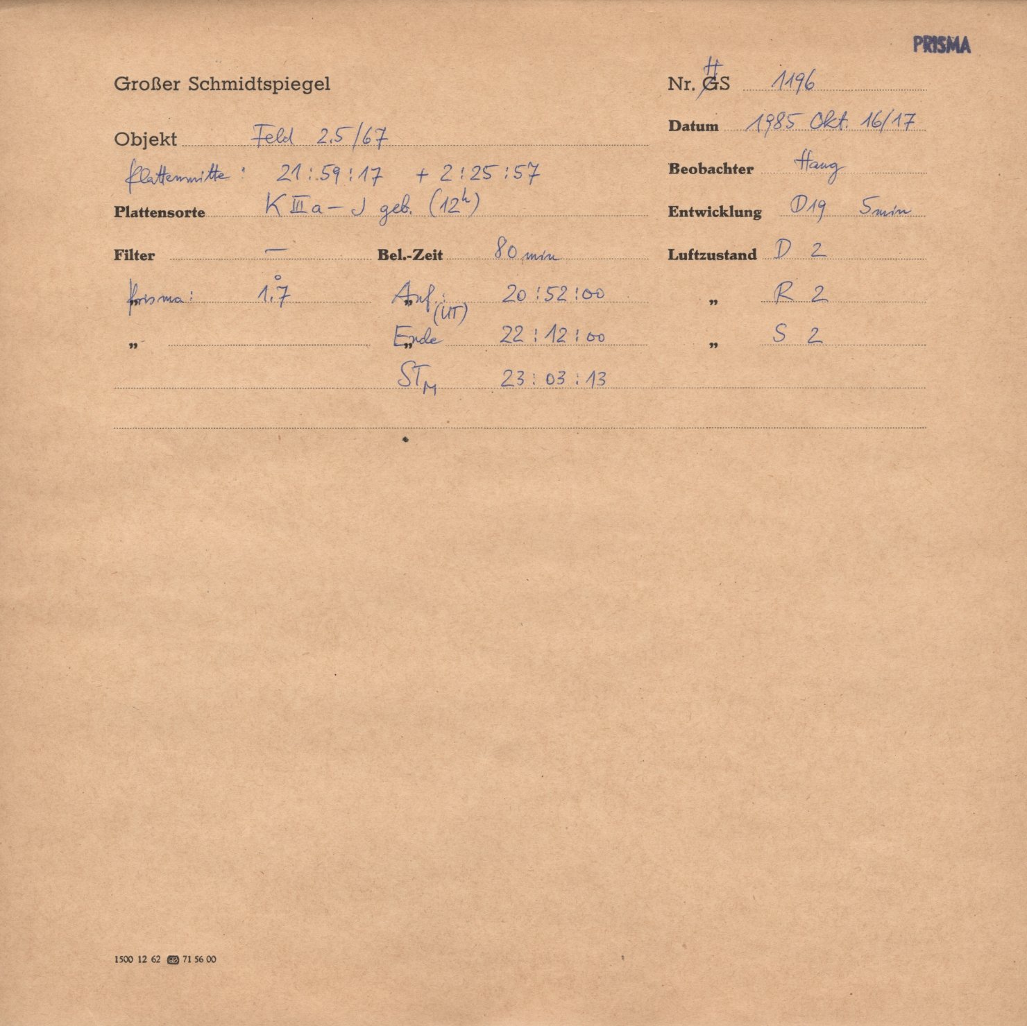 Plattenhuelle HS01196
