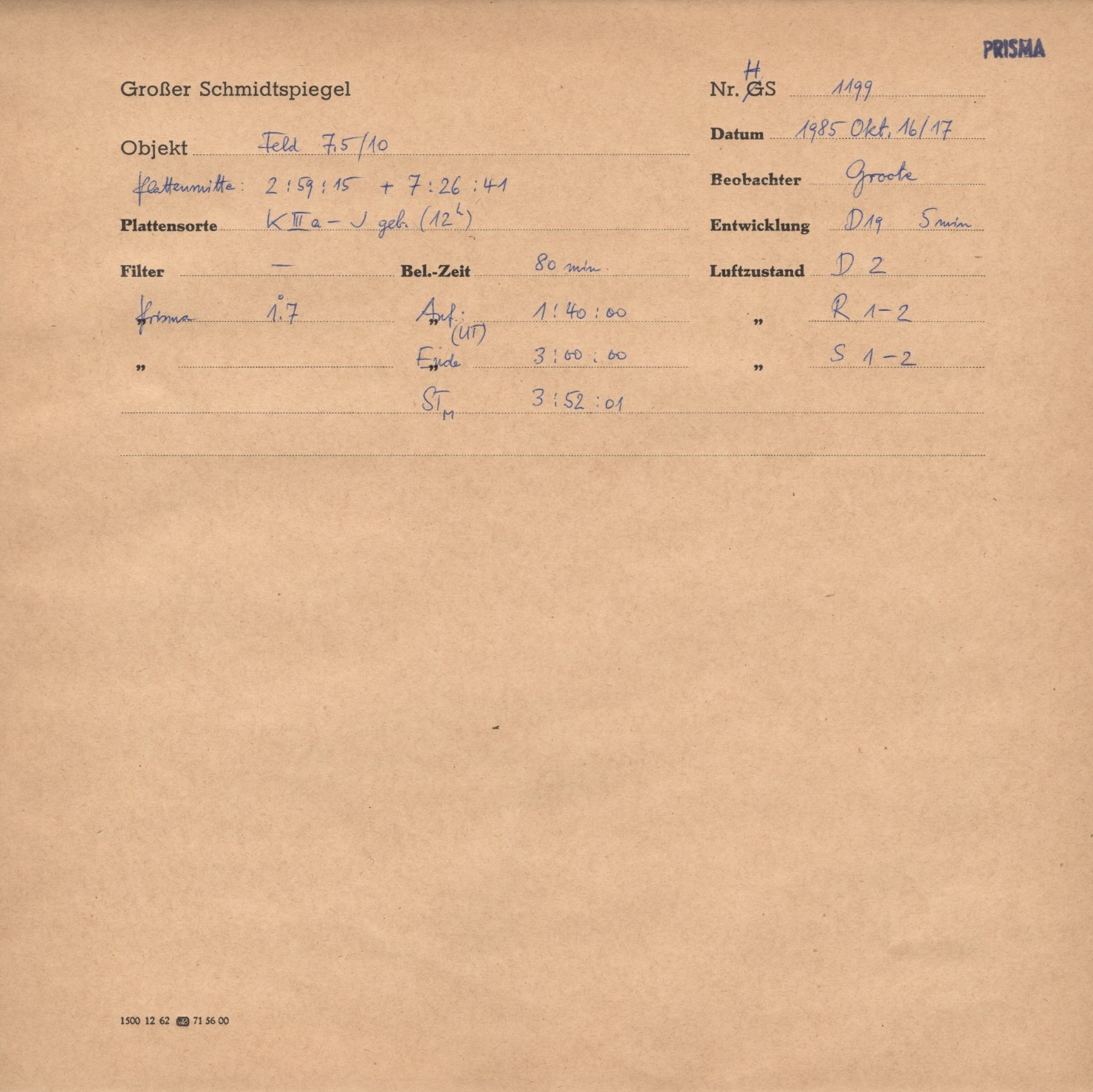 Plattenhuelle HS01199