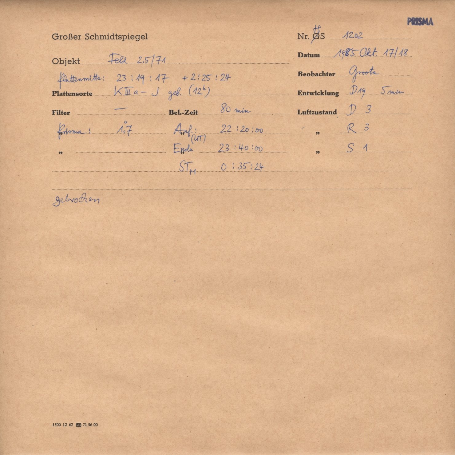 Plattenhuelle HS01202