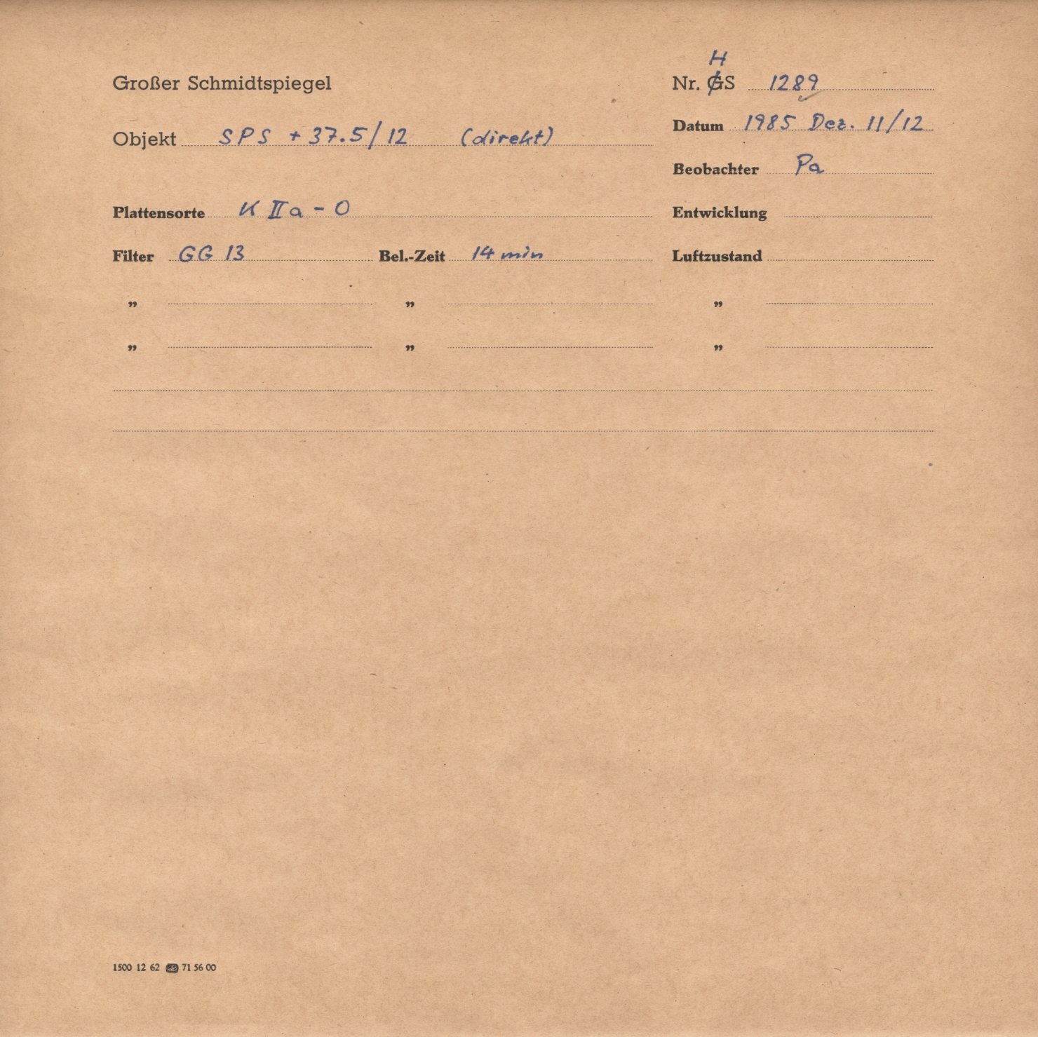 Plattenhuelle HS01289