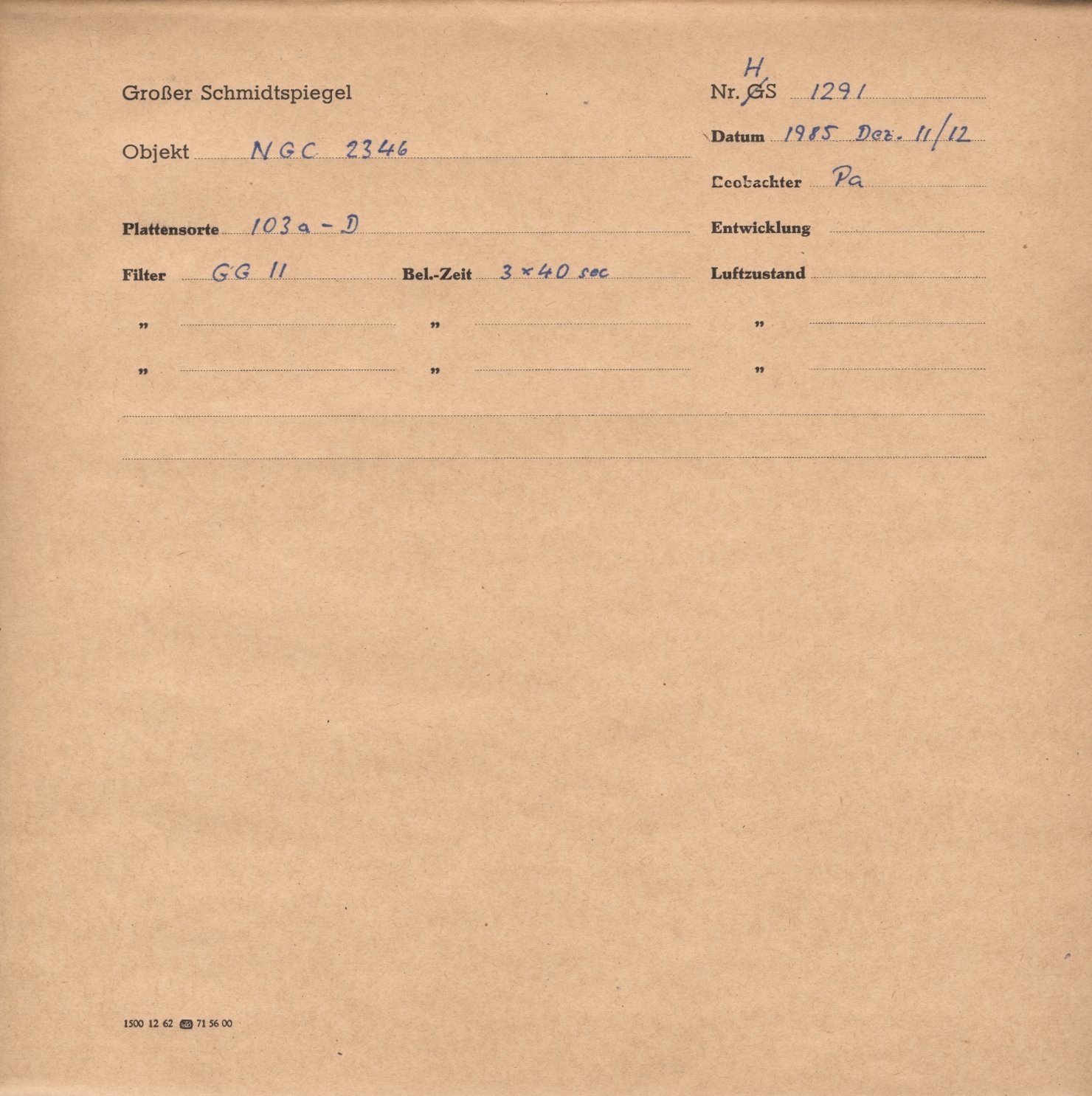 Plattenhuelle HS01291