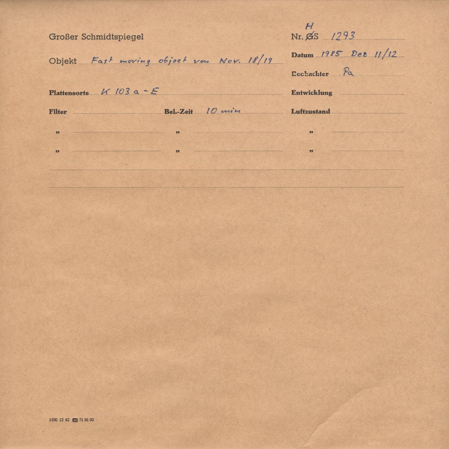 Plattenhuelle HS01293