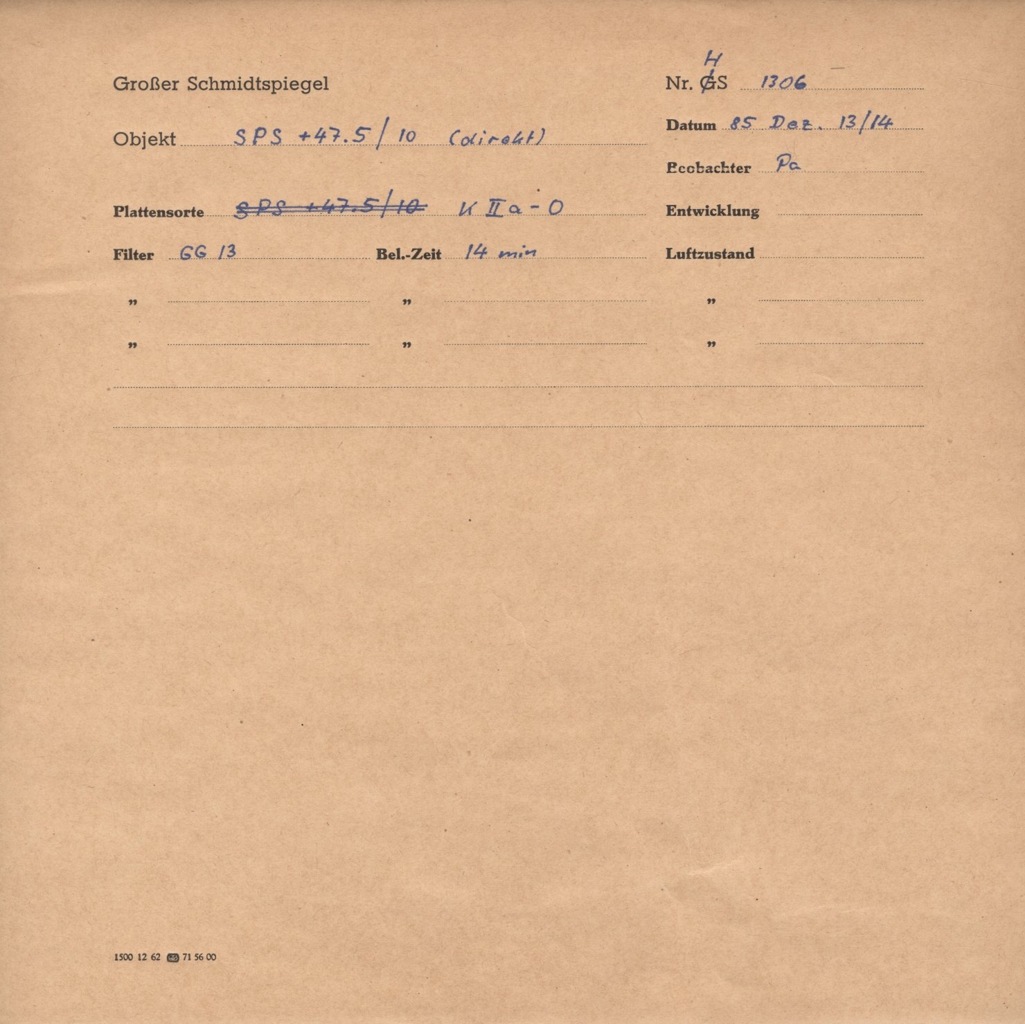 Plattenhuelle HS01306