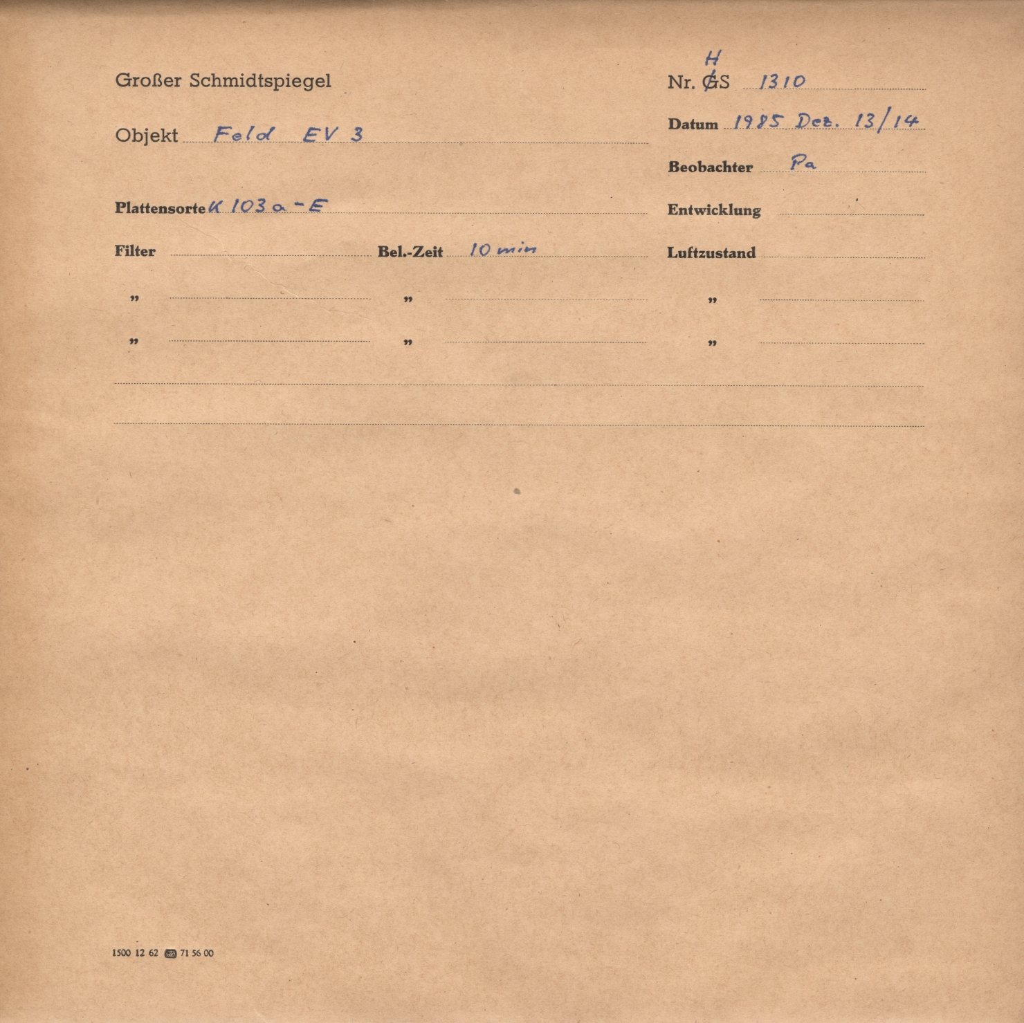 Plattenhuelle HS01310