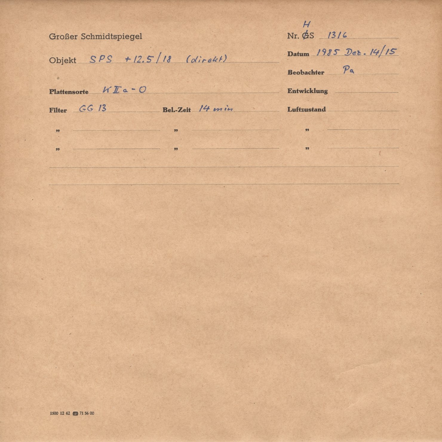 Plattenhuelle HS01316