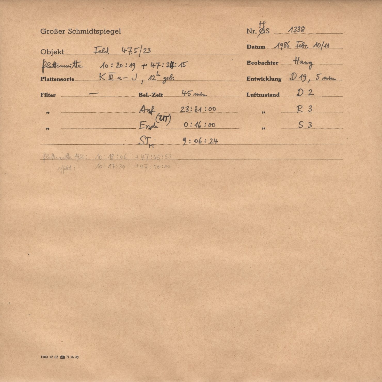 Plattenhuelle HS01338