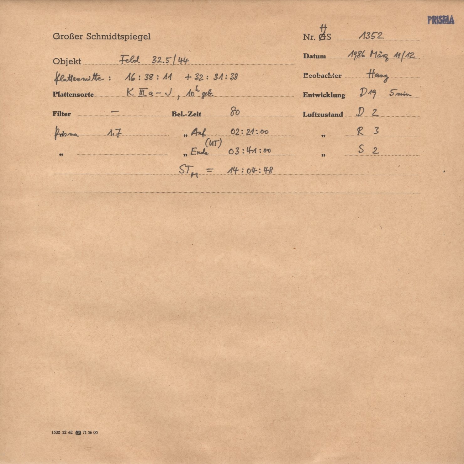Plattenhuelle HS01352