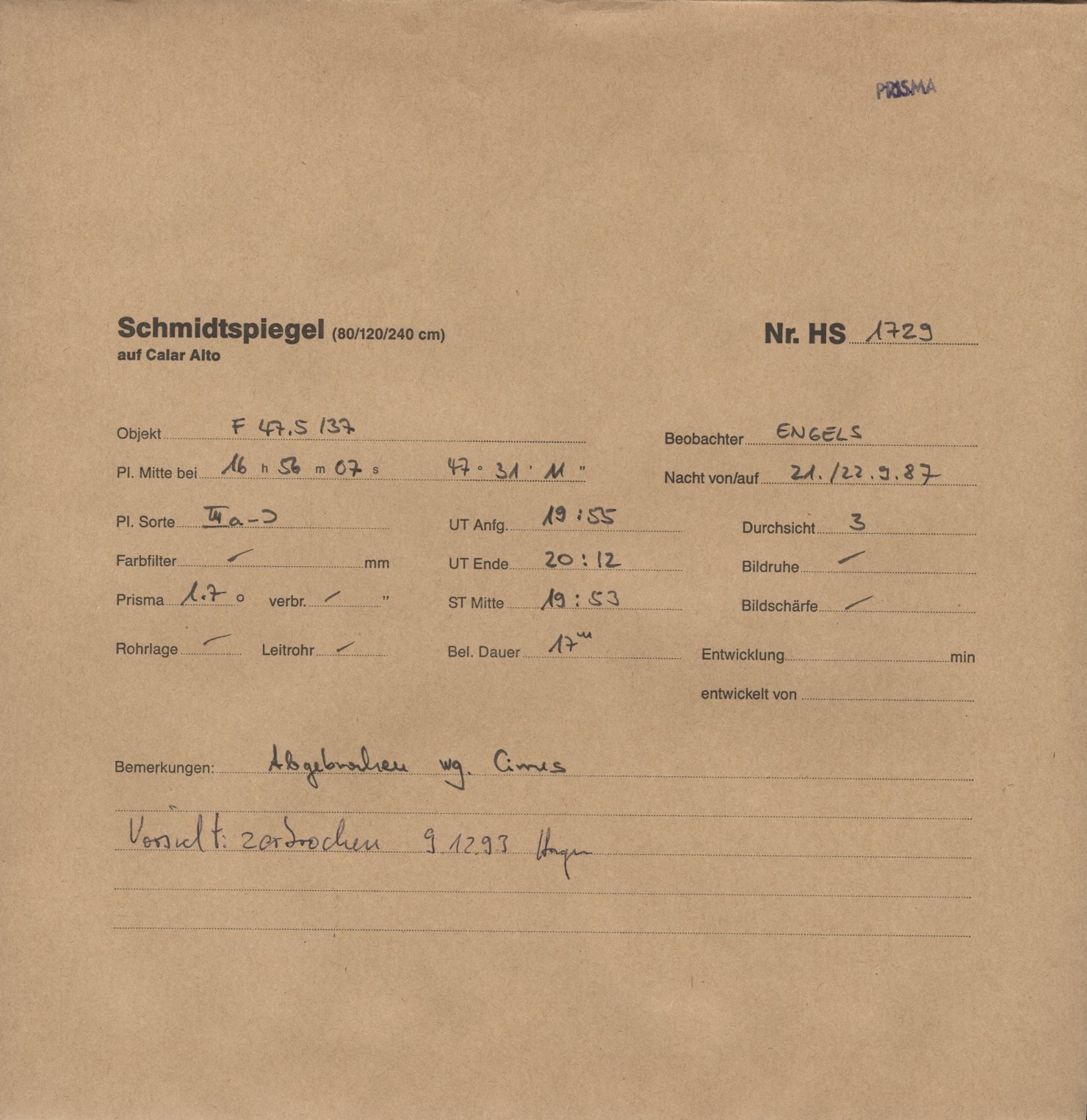 Plattenhuelle HS01729