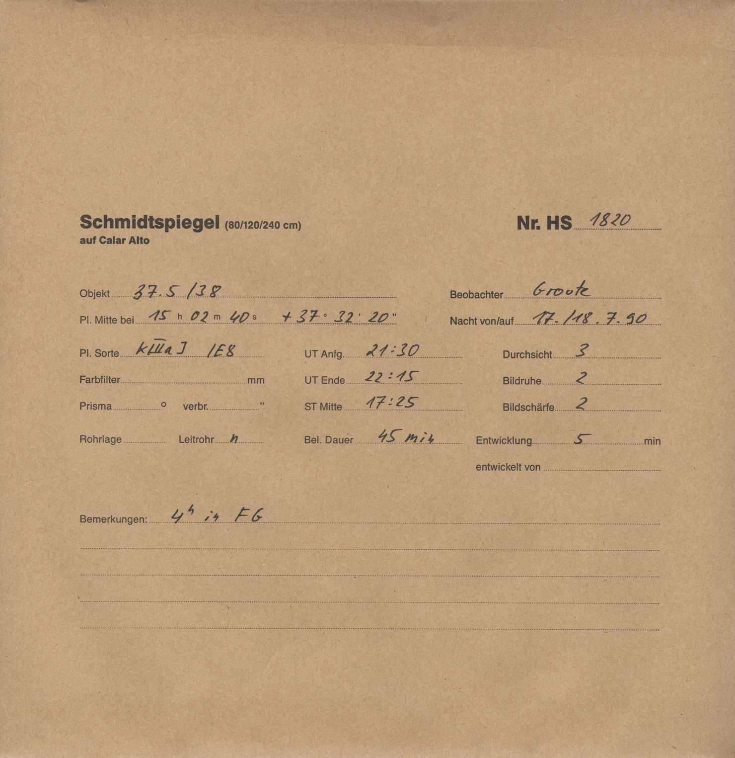 Plattenhuelle HS01820