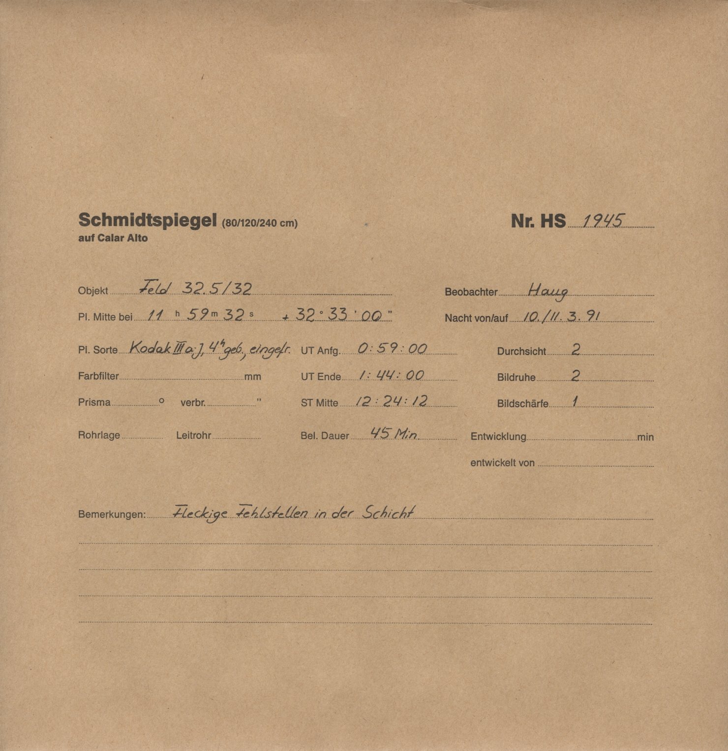 Plattenhuelle HS01945