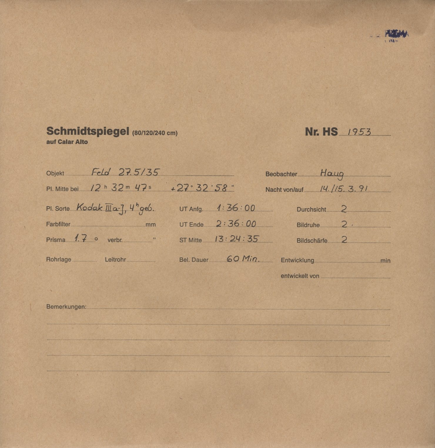 Plattenhuelle HS01953