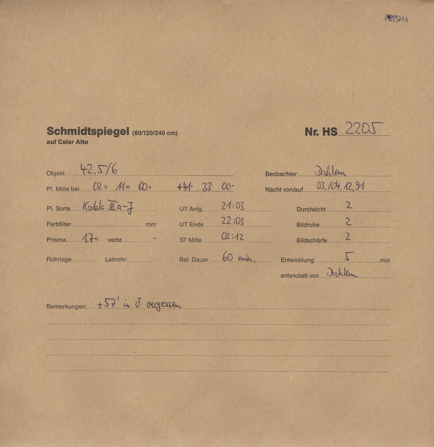 Plattenhuelle HS02205