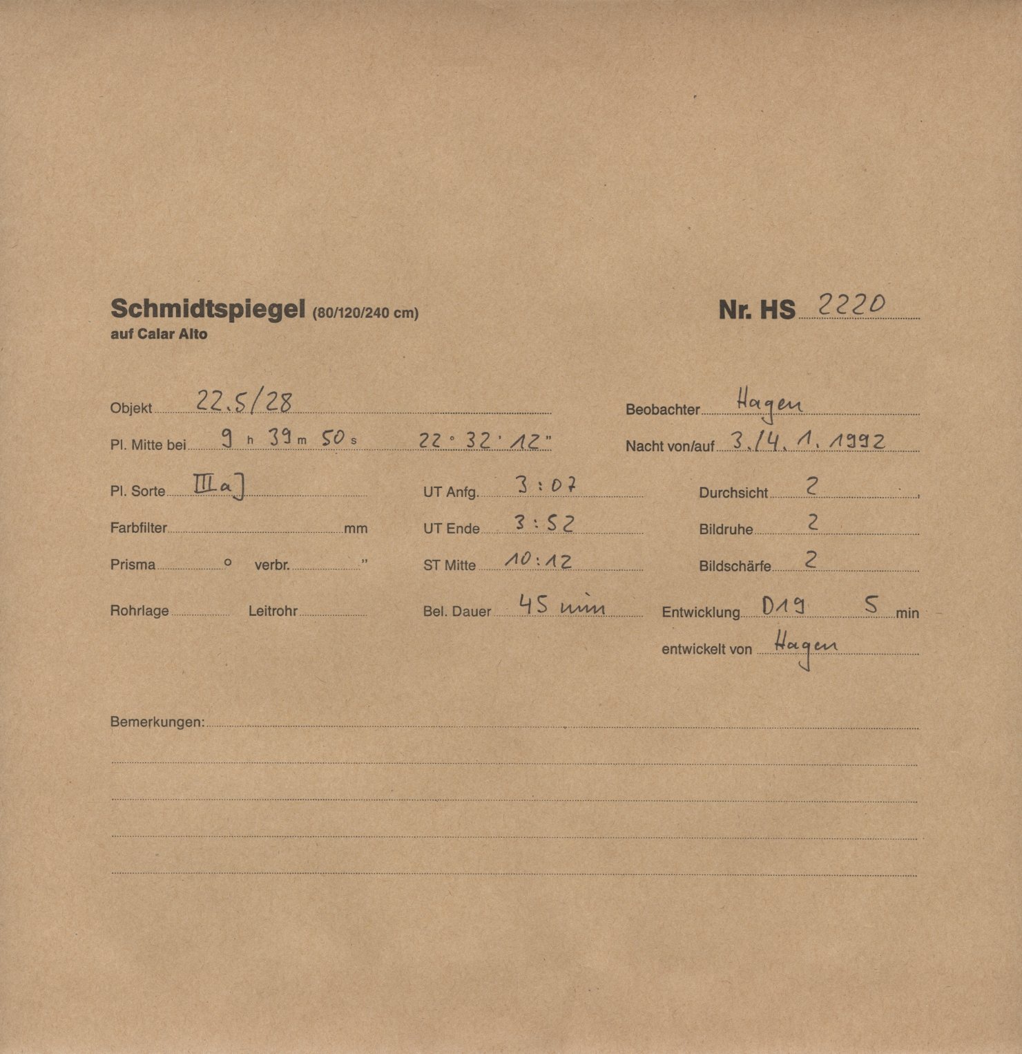 Plattenhuelle HS02220
