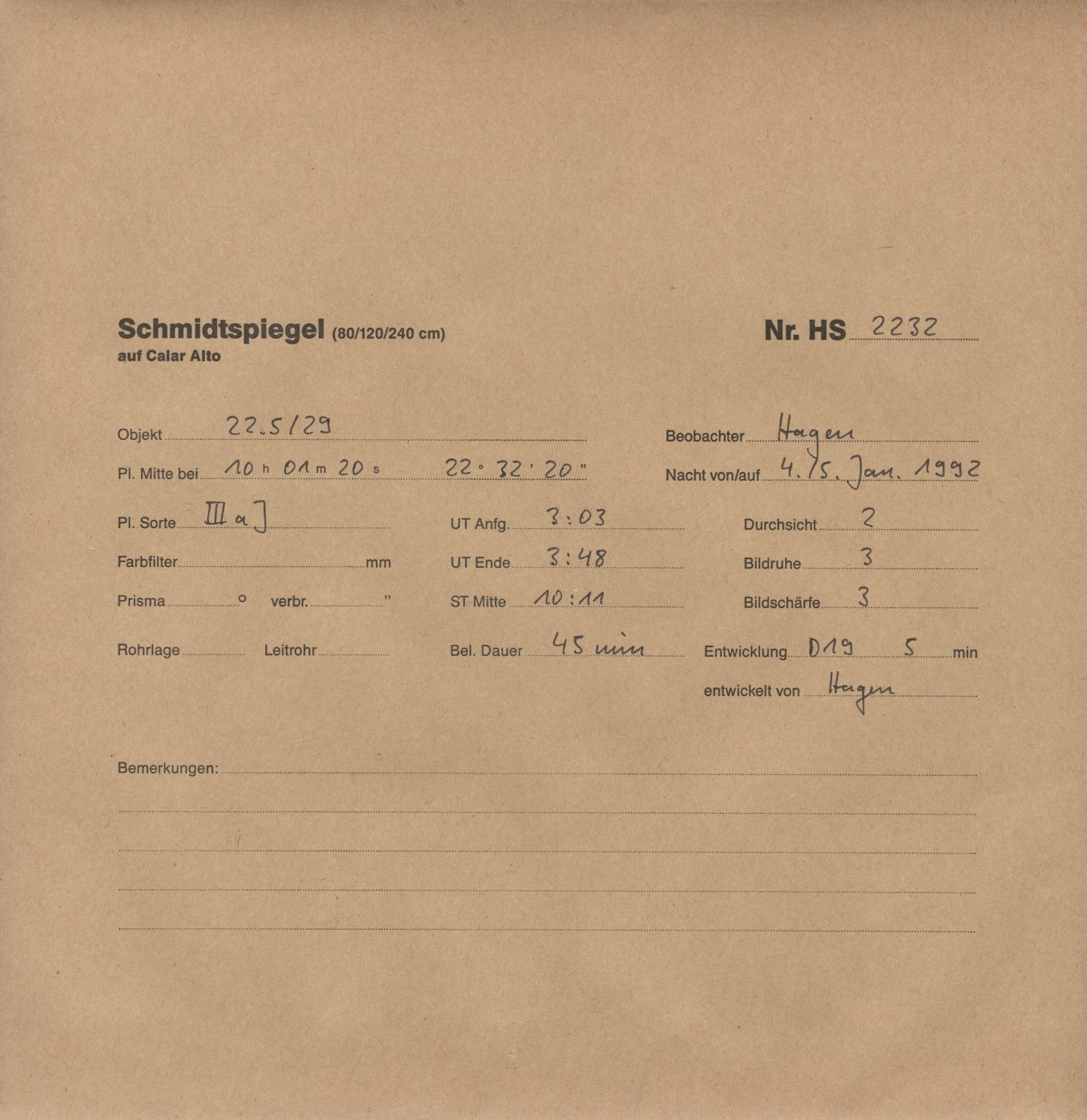 Plattenhuelle HS02232