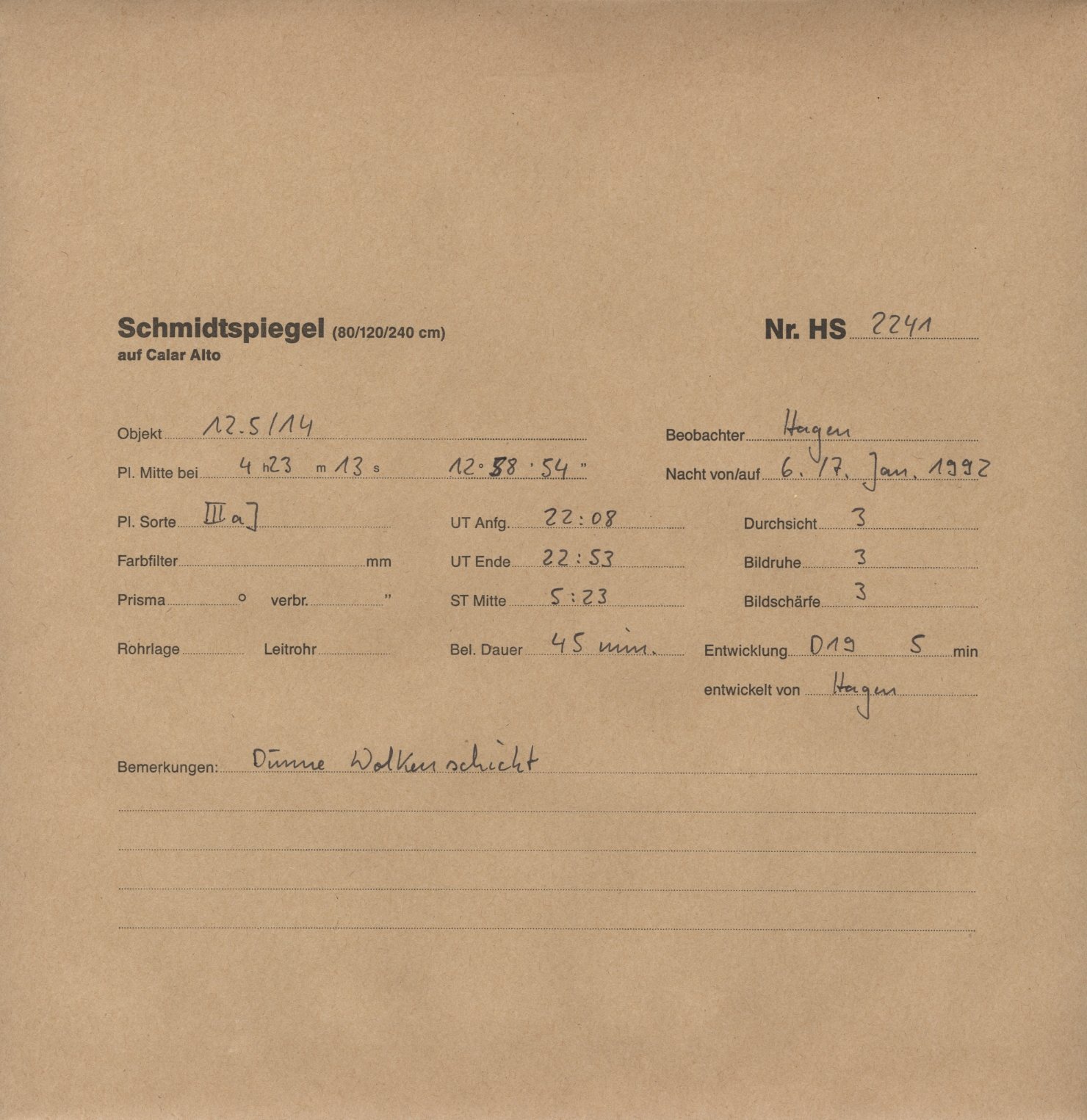 Plattenhuelle HS02241