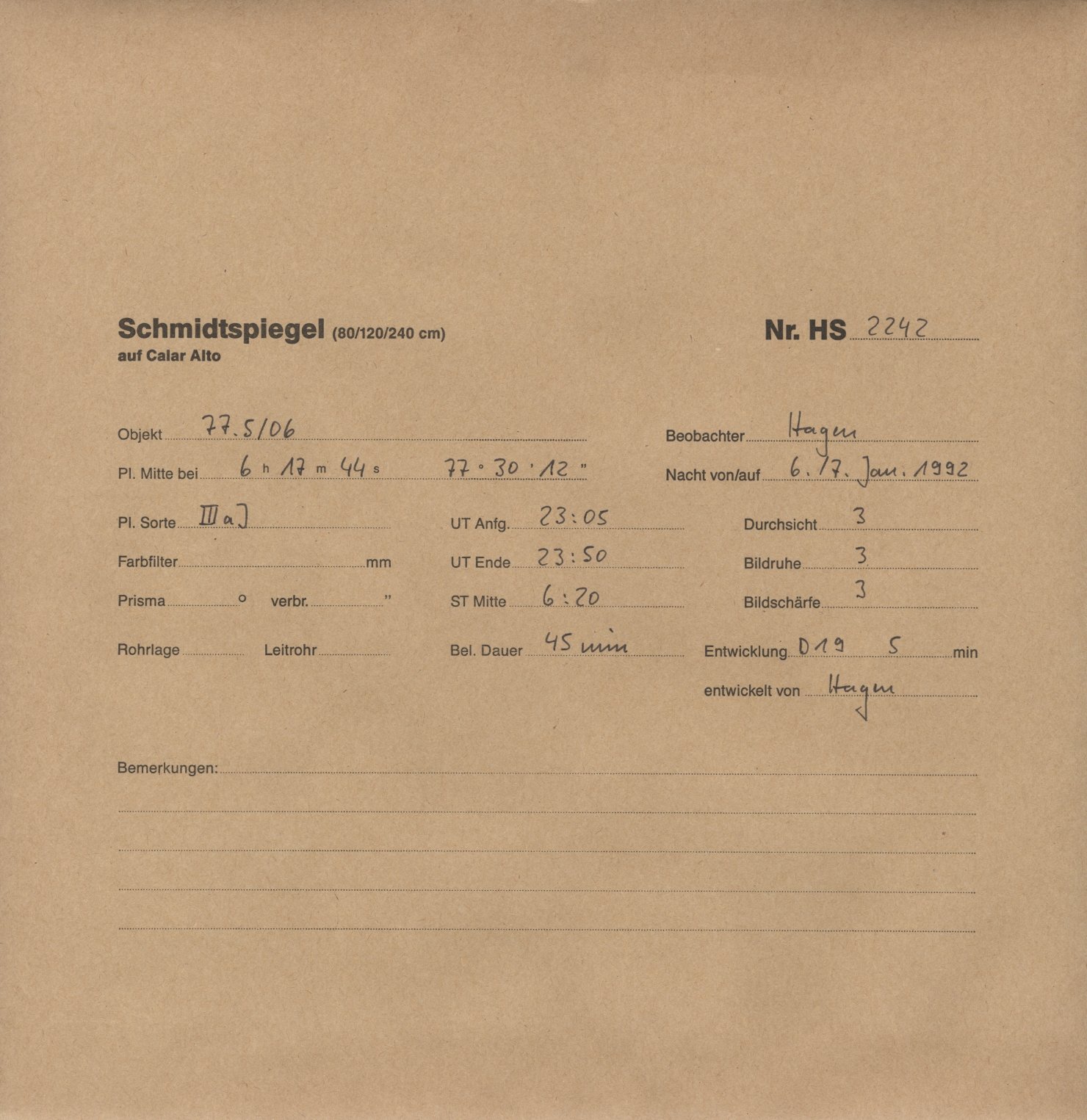 Plattenhuelle HS02242