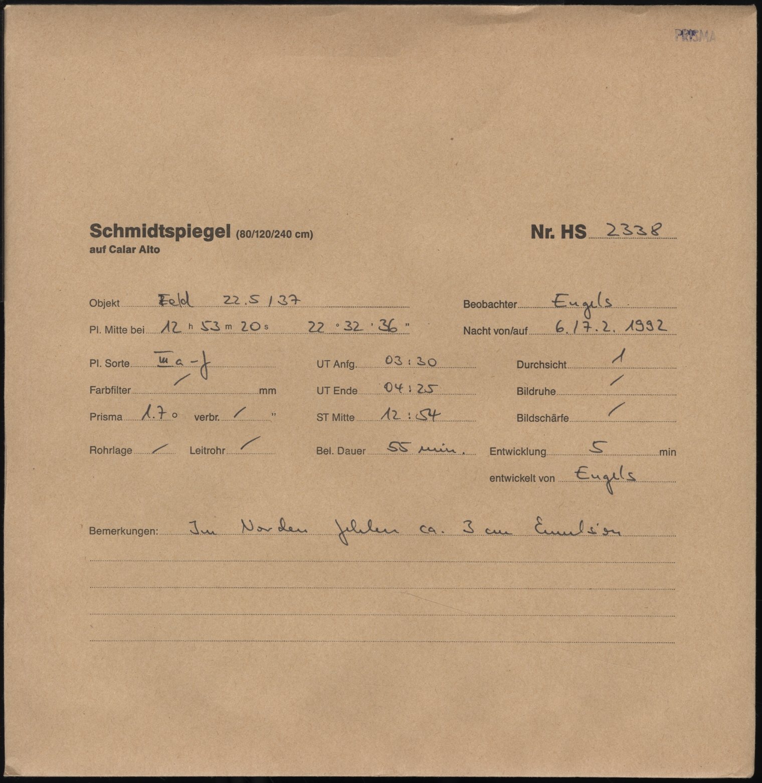 Plattenhuelle HS02338