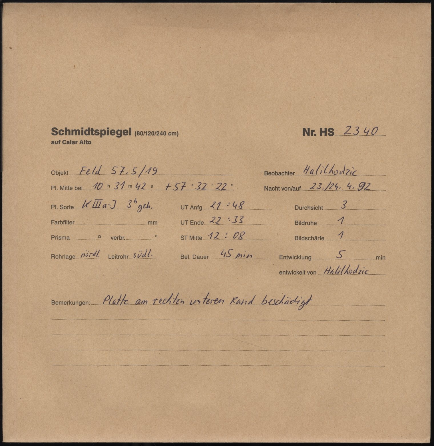 Plattenhuelle HS02340