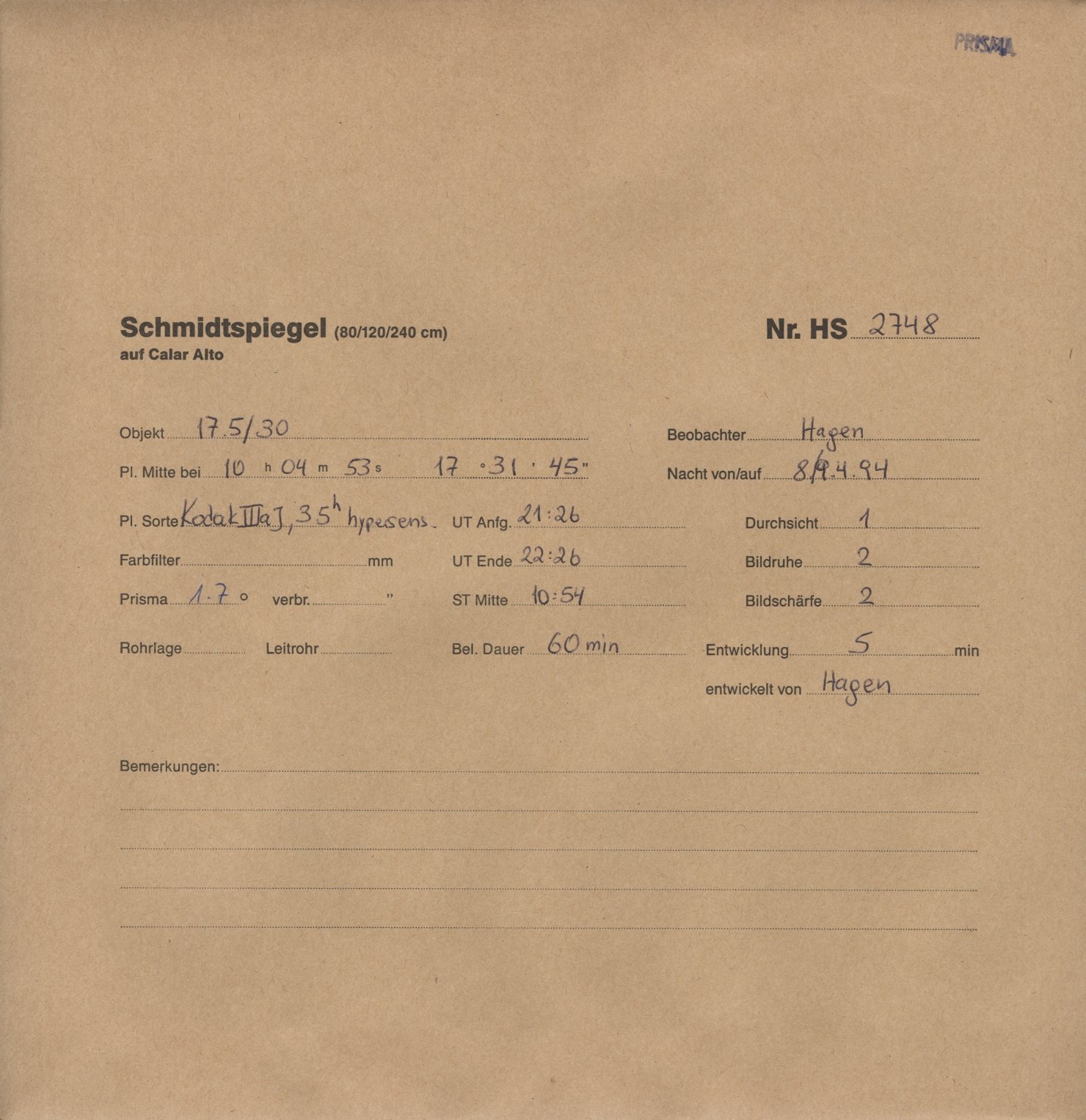 Plattenhuelle HS02748