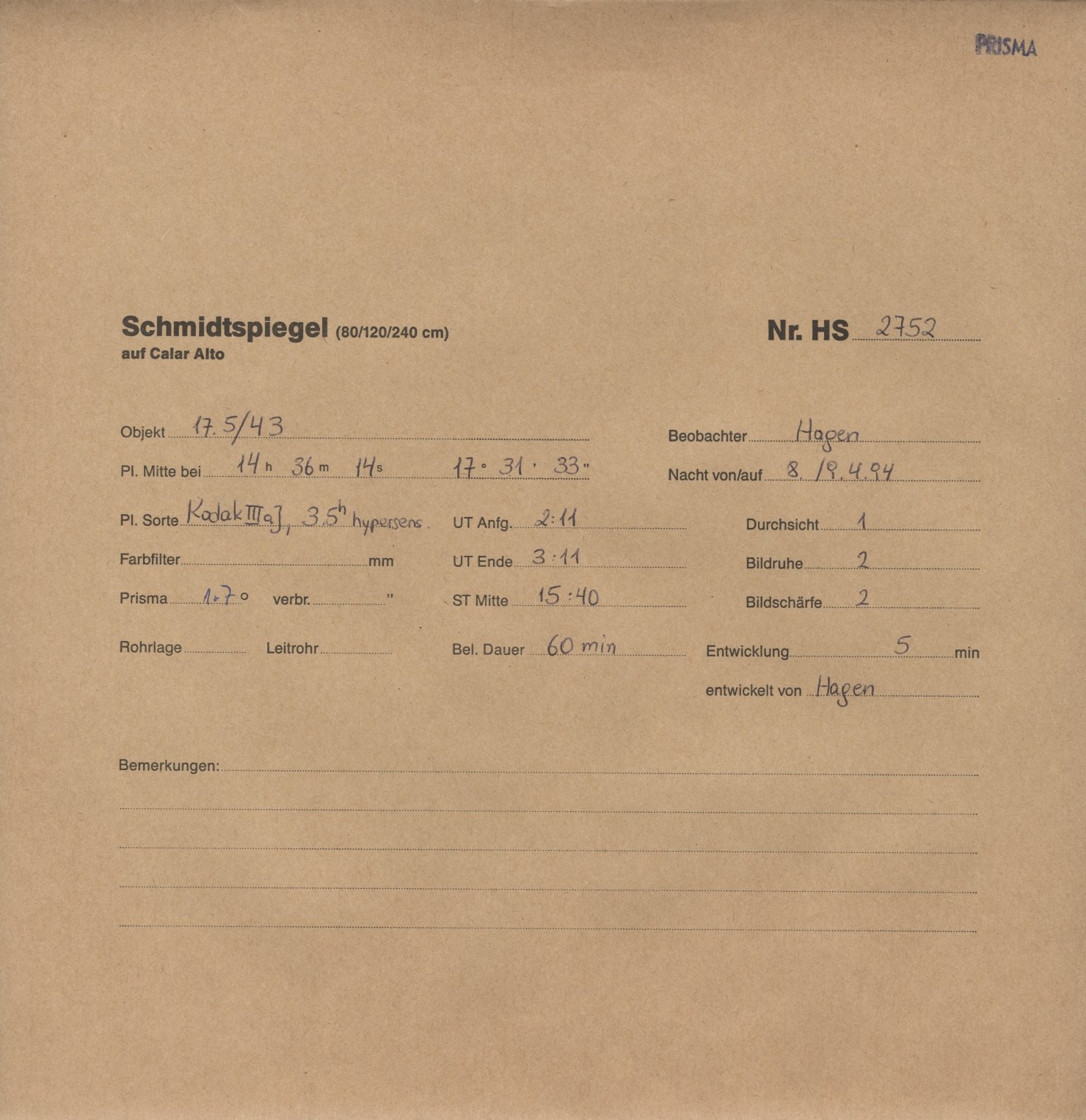 Plattenhuelle HS02752