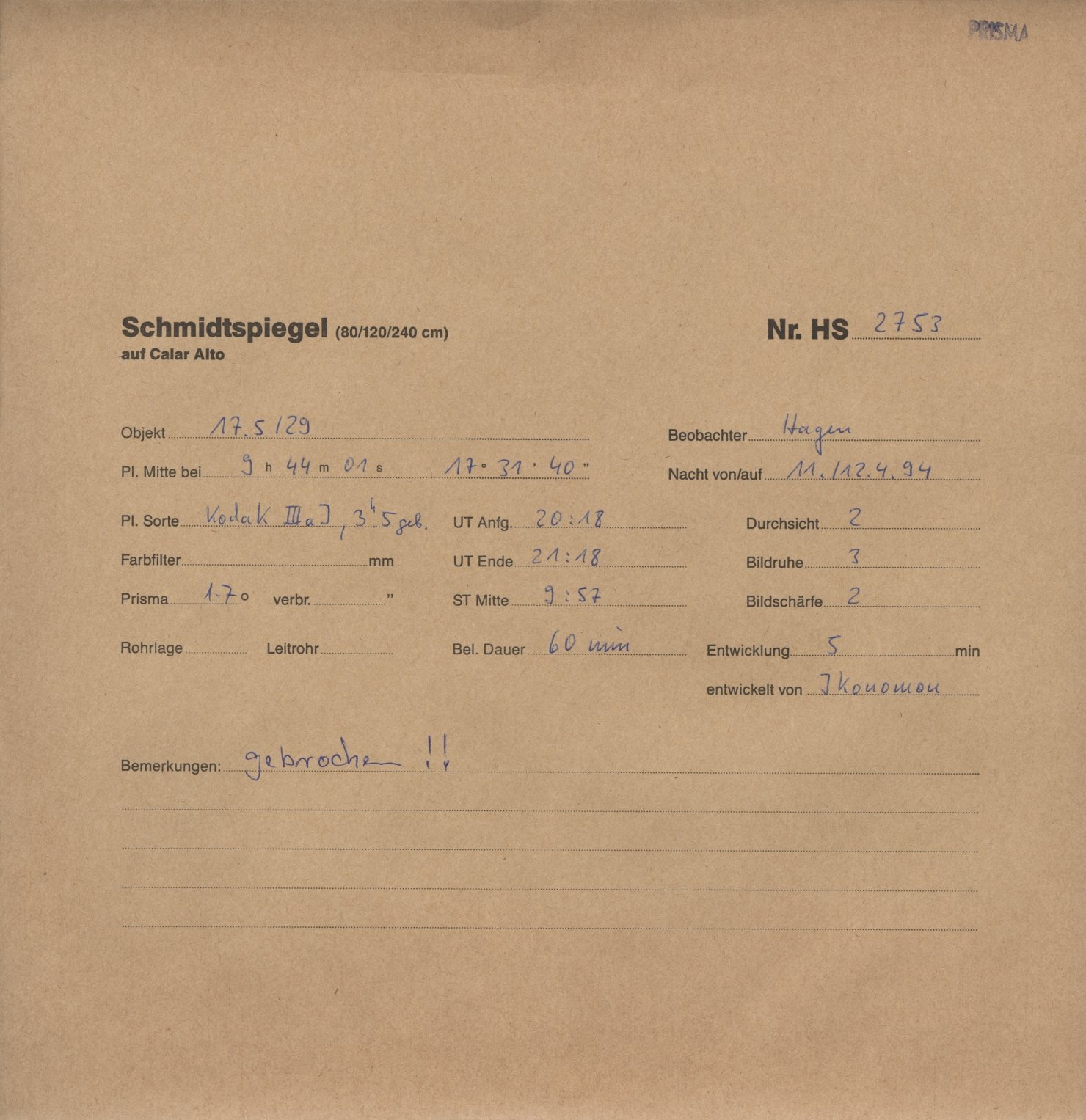 Plattenhuelle HS02753