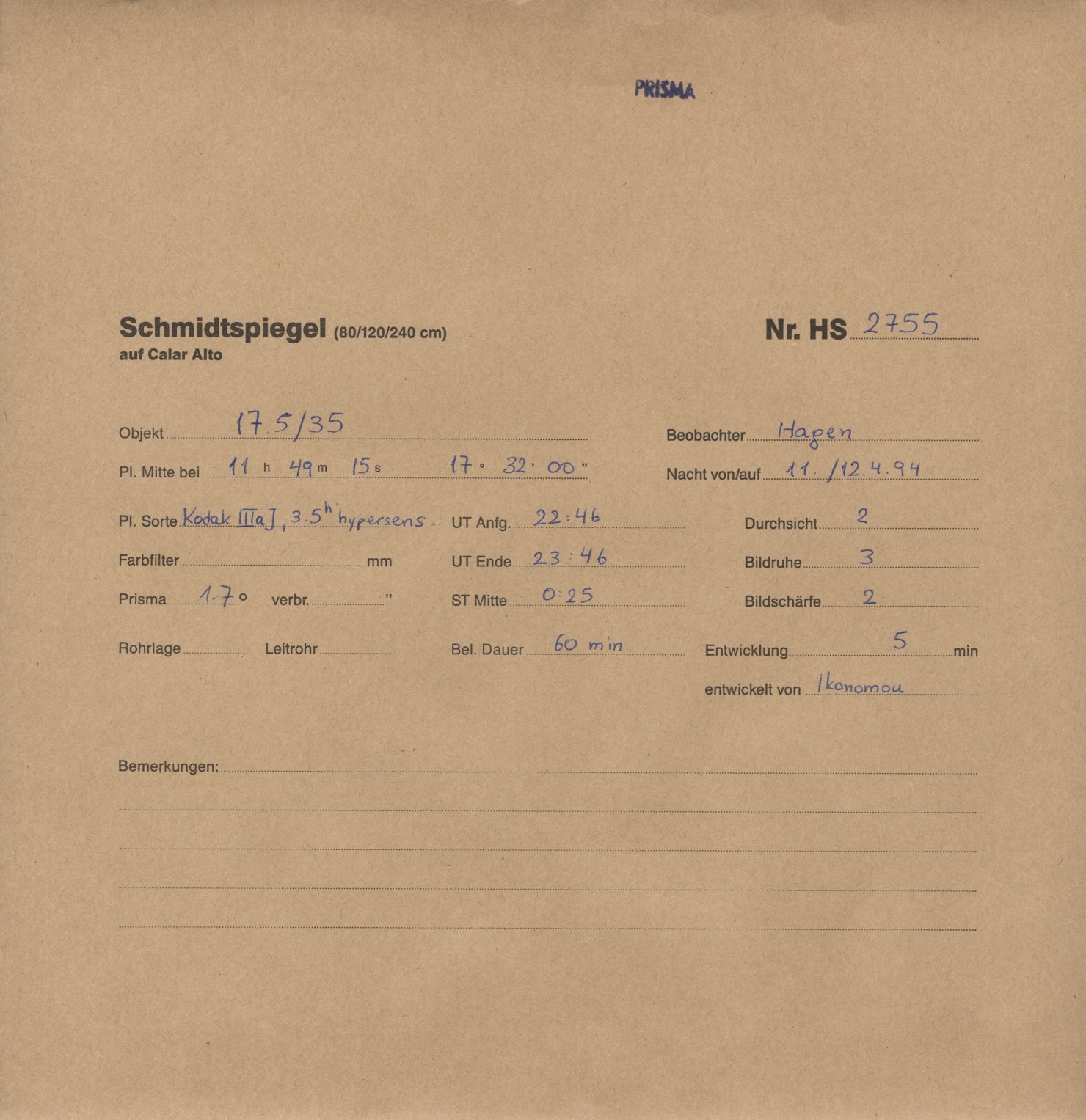 Plattenhuelle HS02755