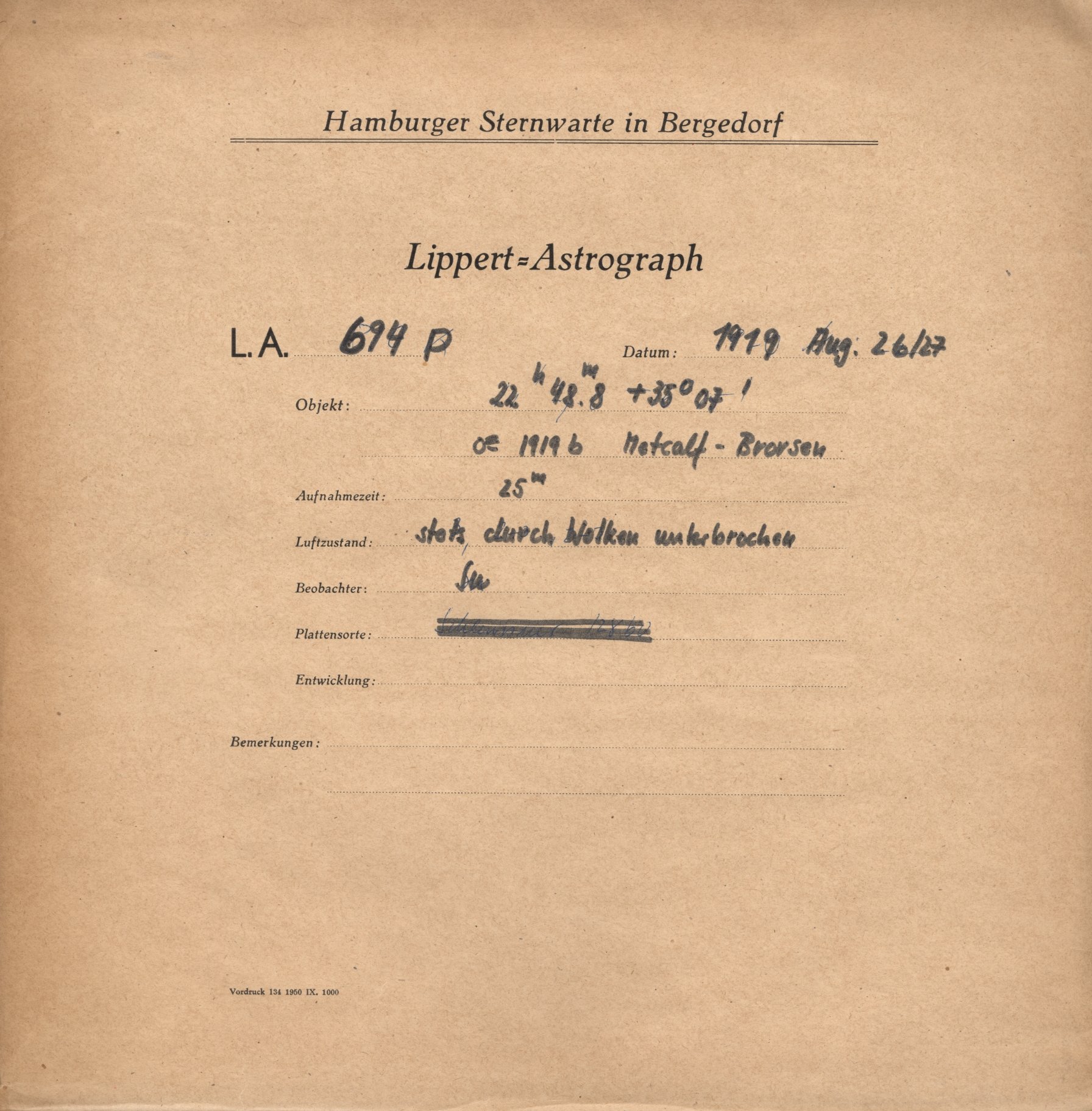 Plattenhuelle LA00694