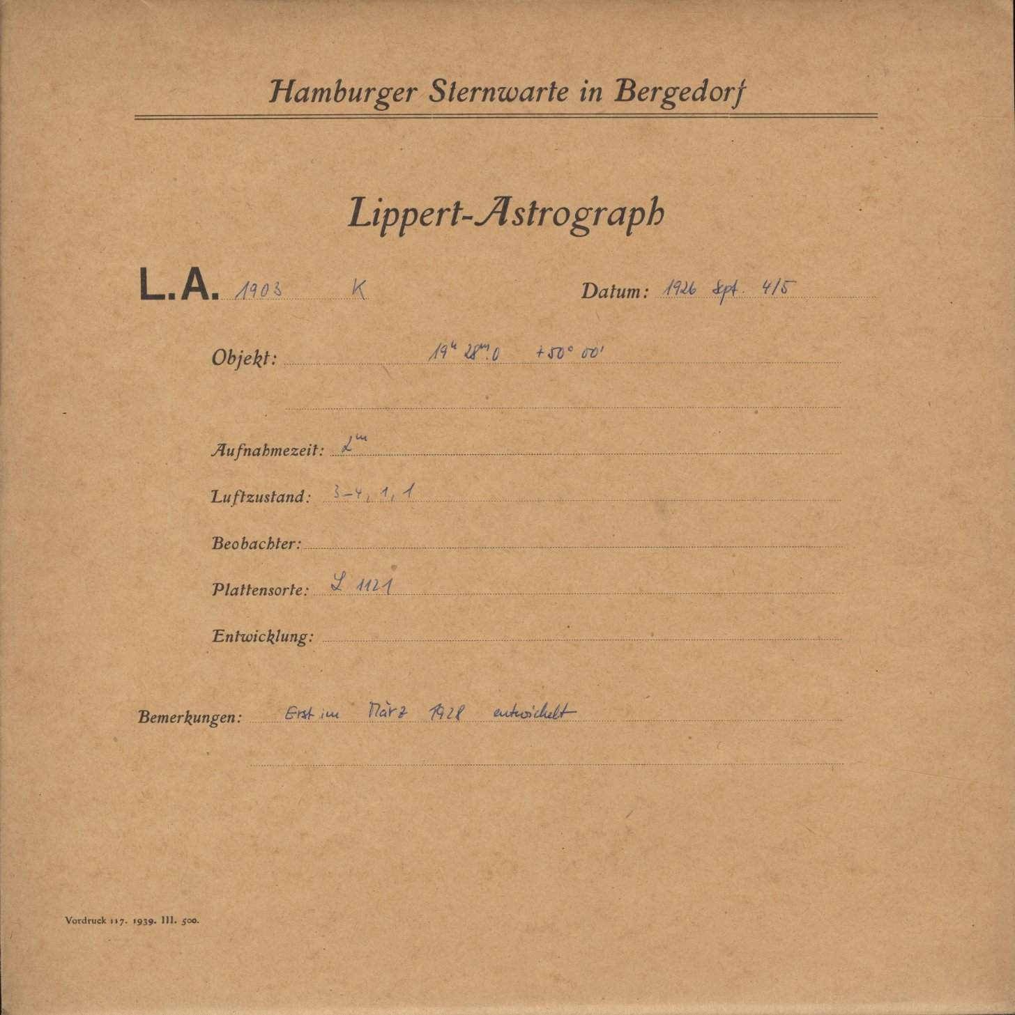 Plattenhuelle LA01903