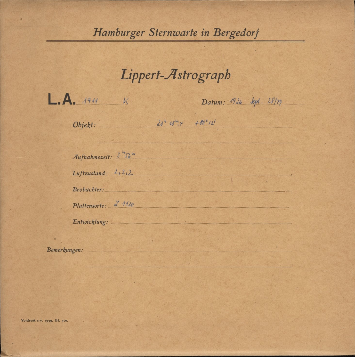 Plattenhuelle LA01911