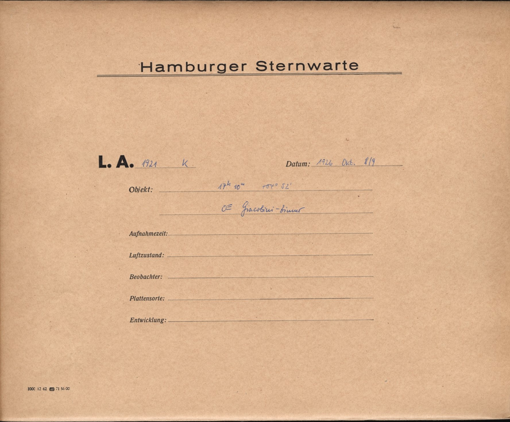 Plattenhuelle LA01921
