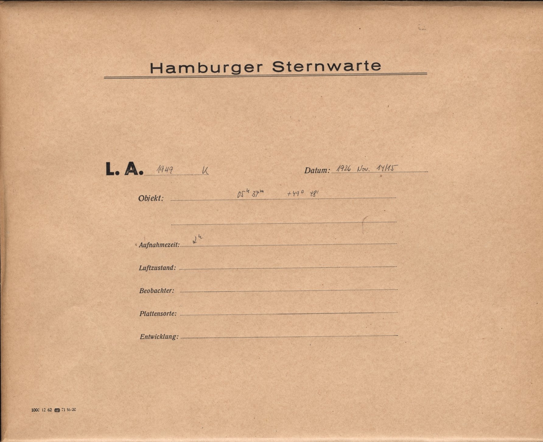 Plattenhuelle LA01949