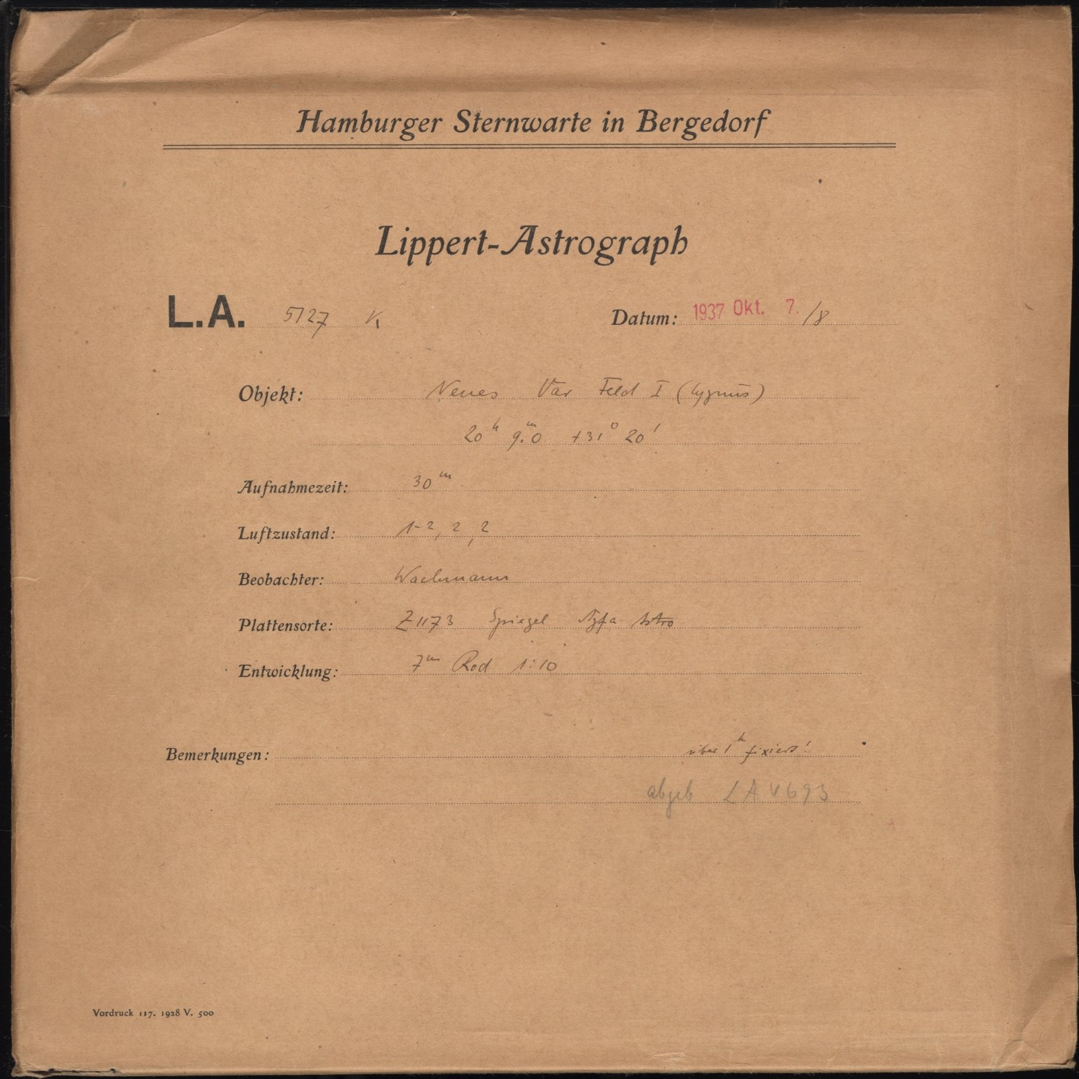 Plattenhuelle LA05127