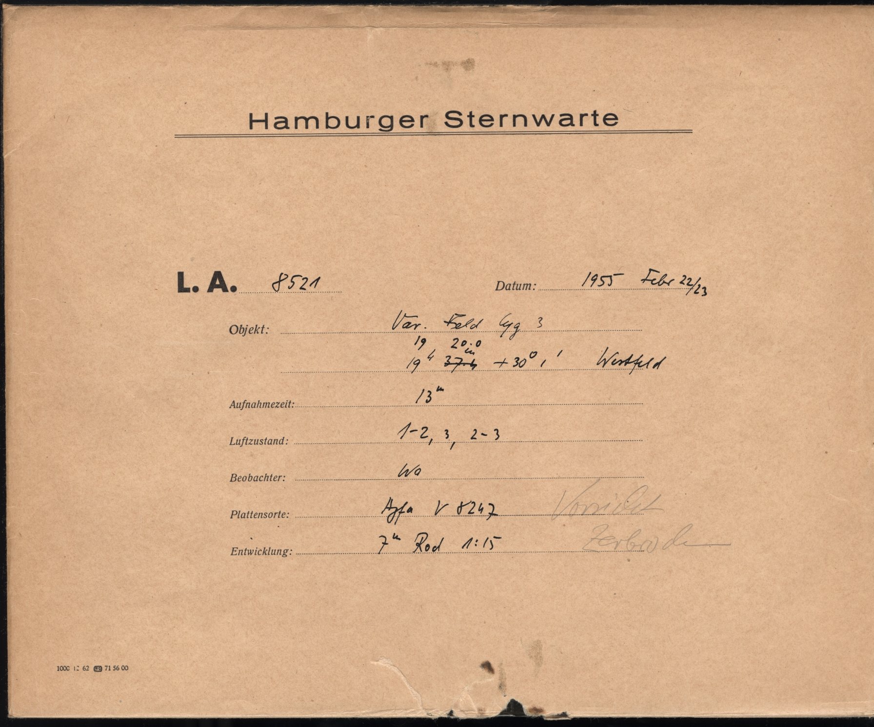 Plattenhuelle LA08521
