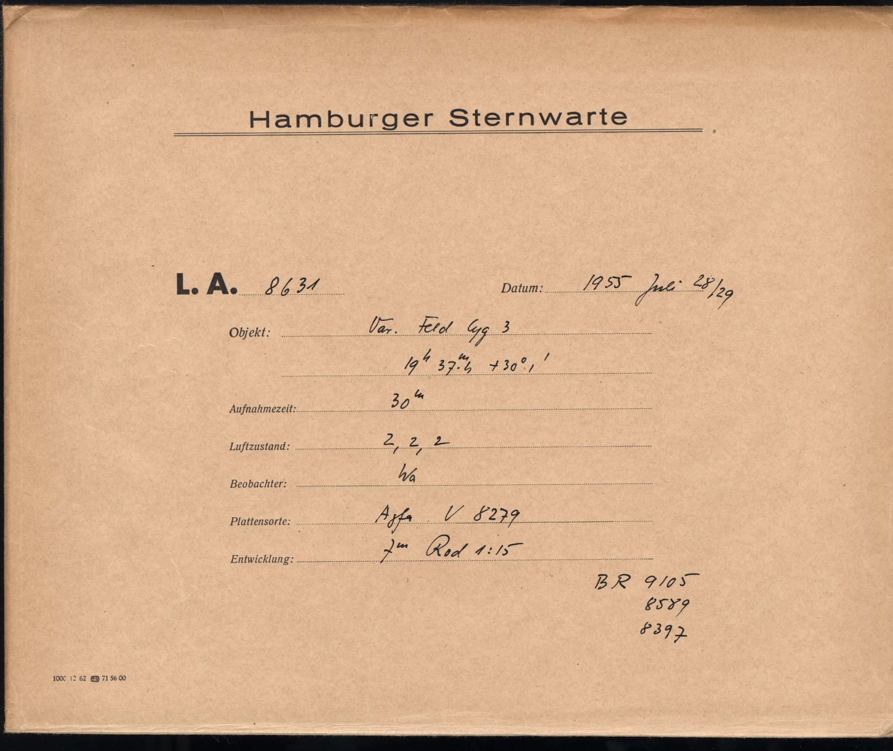 Plattenhuelle LA08631