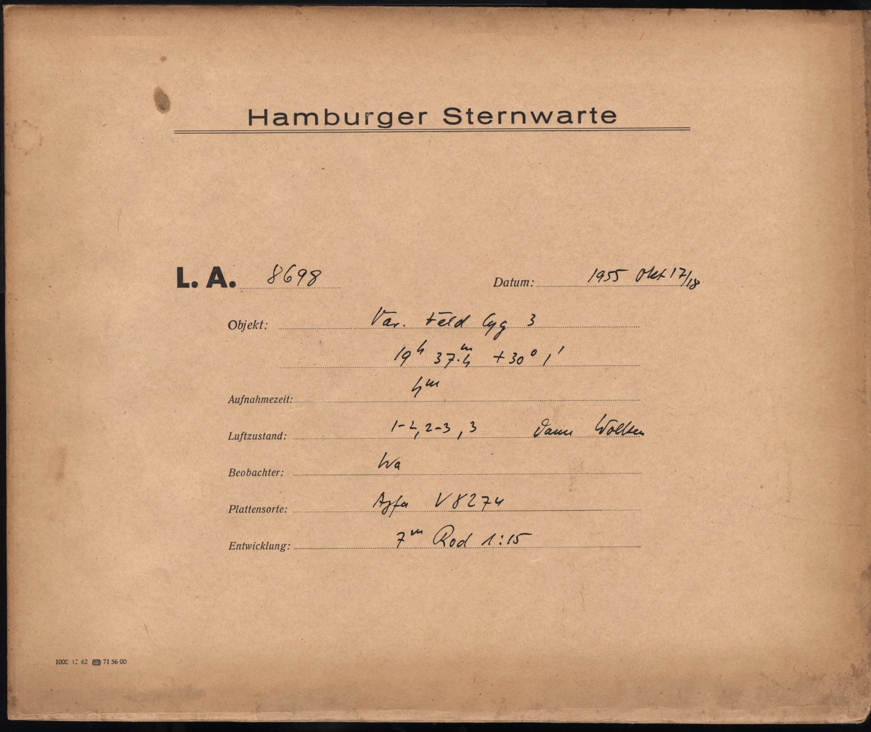 Plattenhuelle LA08698