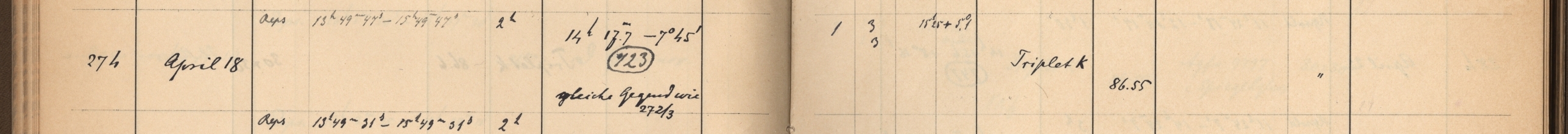 Plattenverzeichnis Eintrag00274