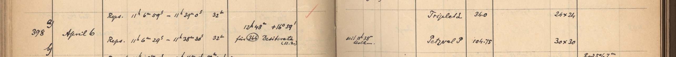 Plattenverzeichnis Eintrag00398a