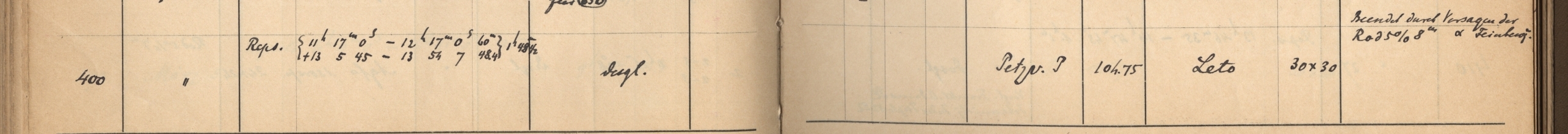 Plattenverzeichnis Eintrag00400
