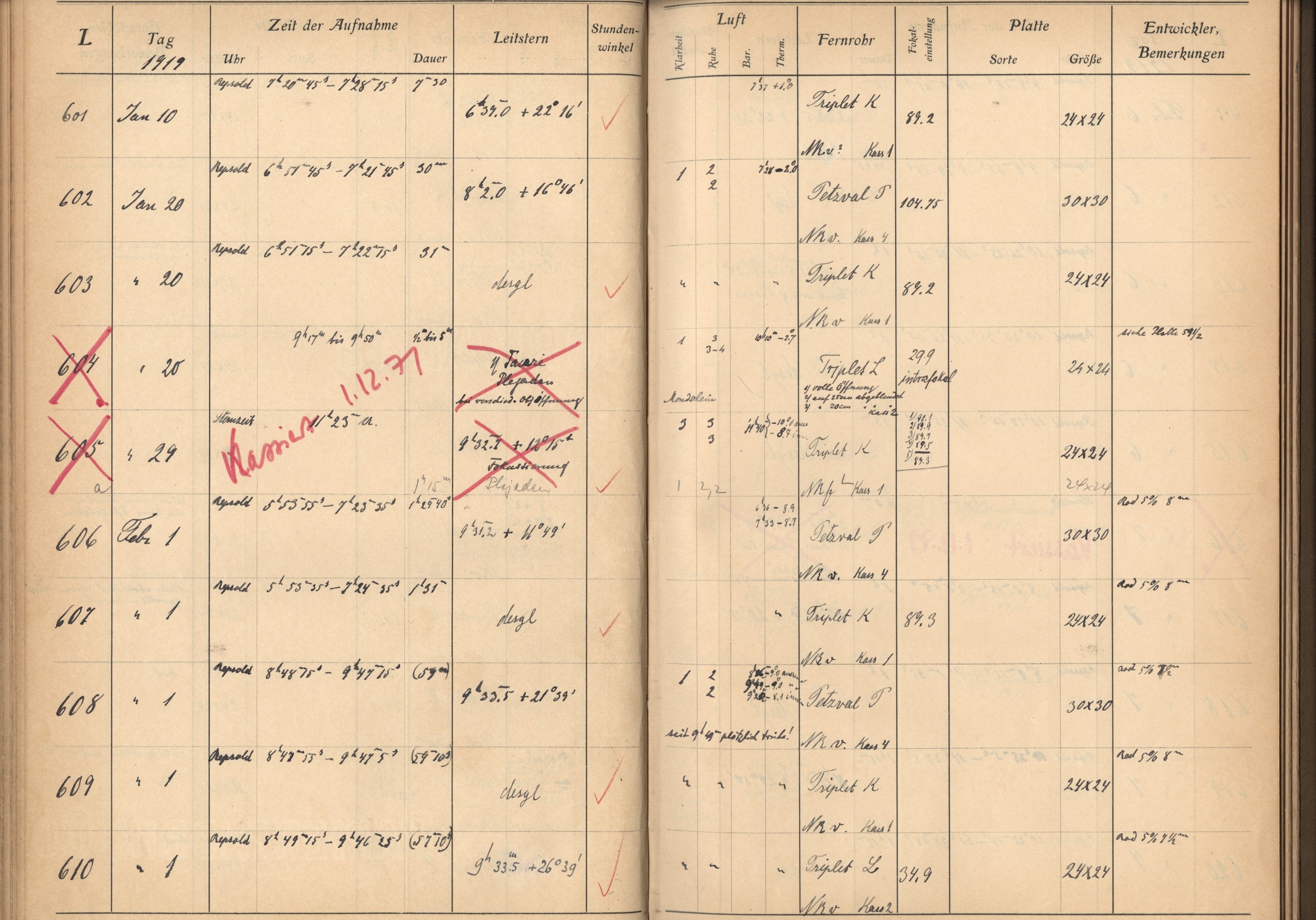 Plattenverzeichnis: ganze Seite00603