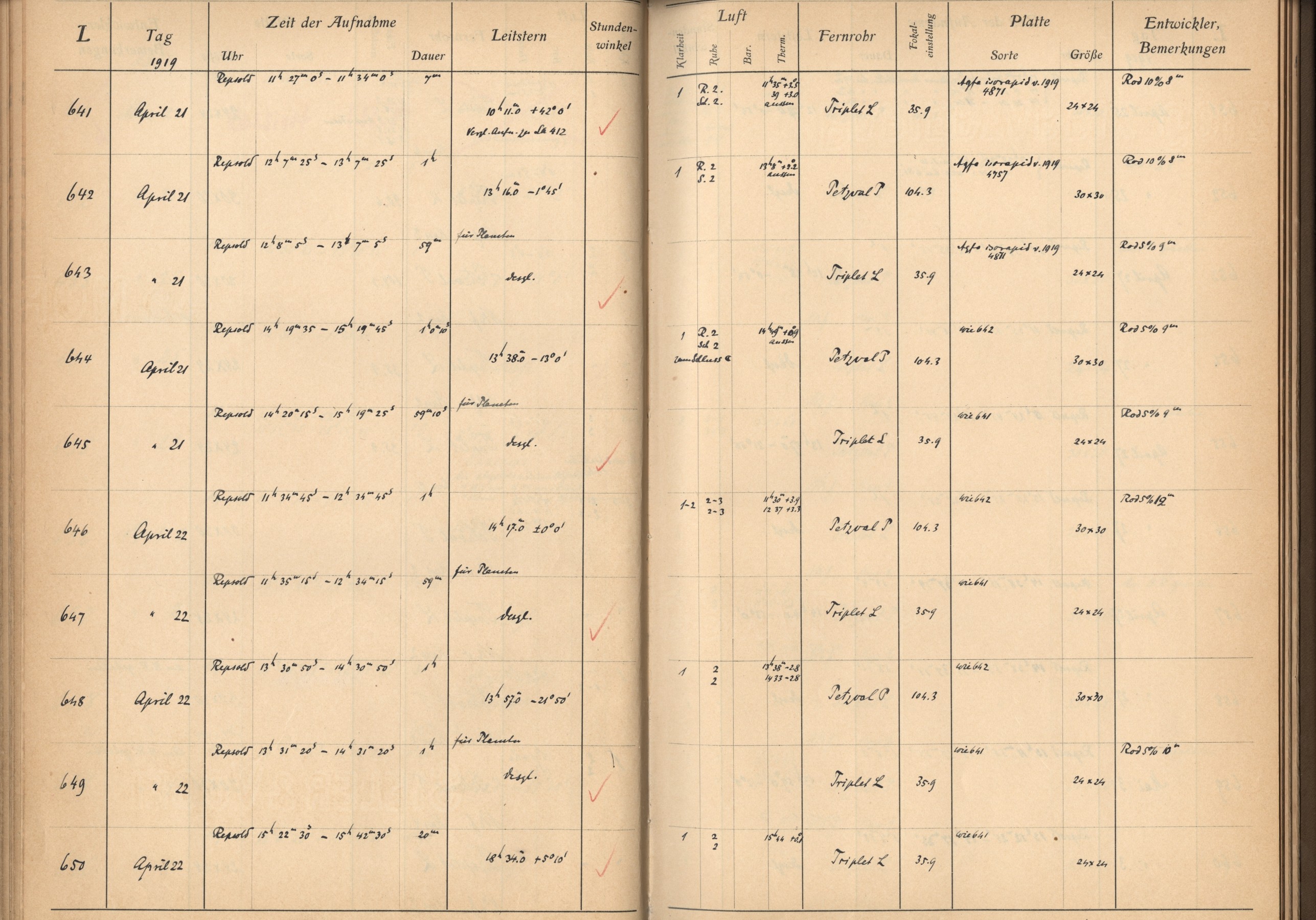 Plattenverzeichnis: ganze Seite00643
