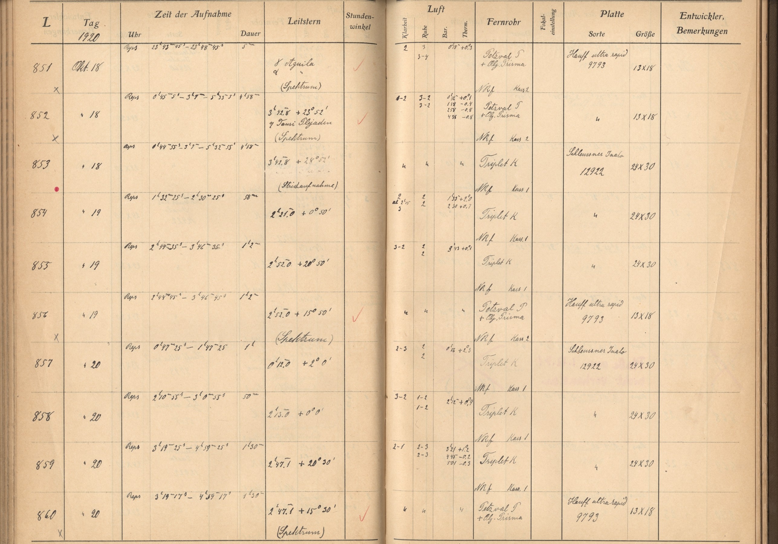 Plattenverzeichnis: ganze Seite00858