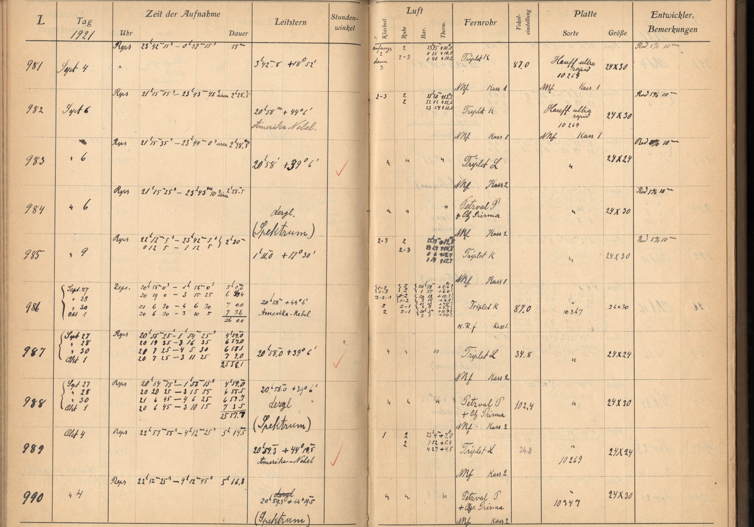 Plattenverzeichnis: ganze Seite00986