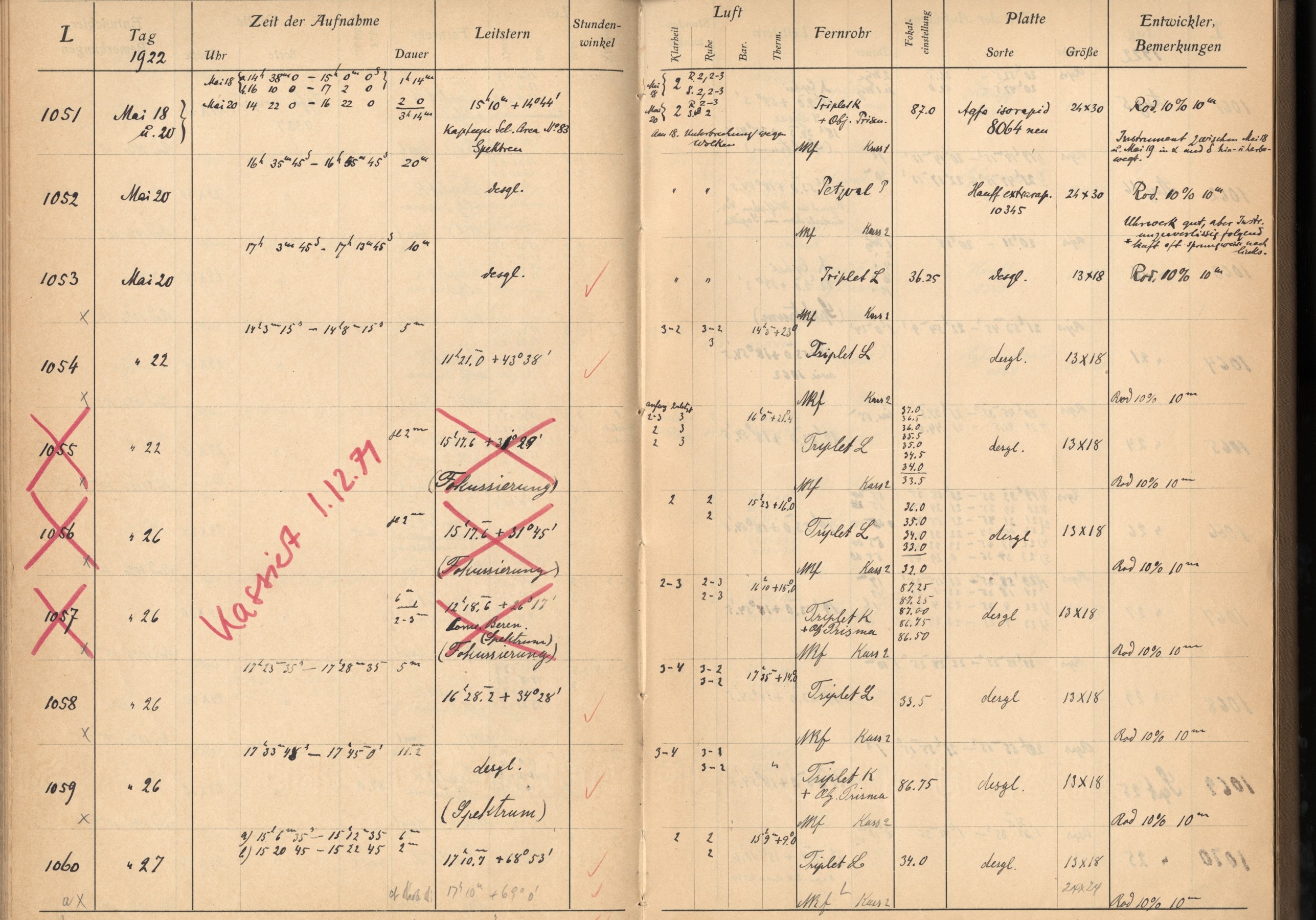 Plattenverzeichnis: ganze Seite01051