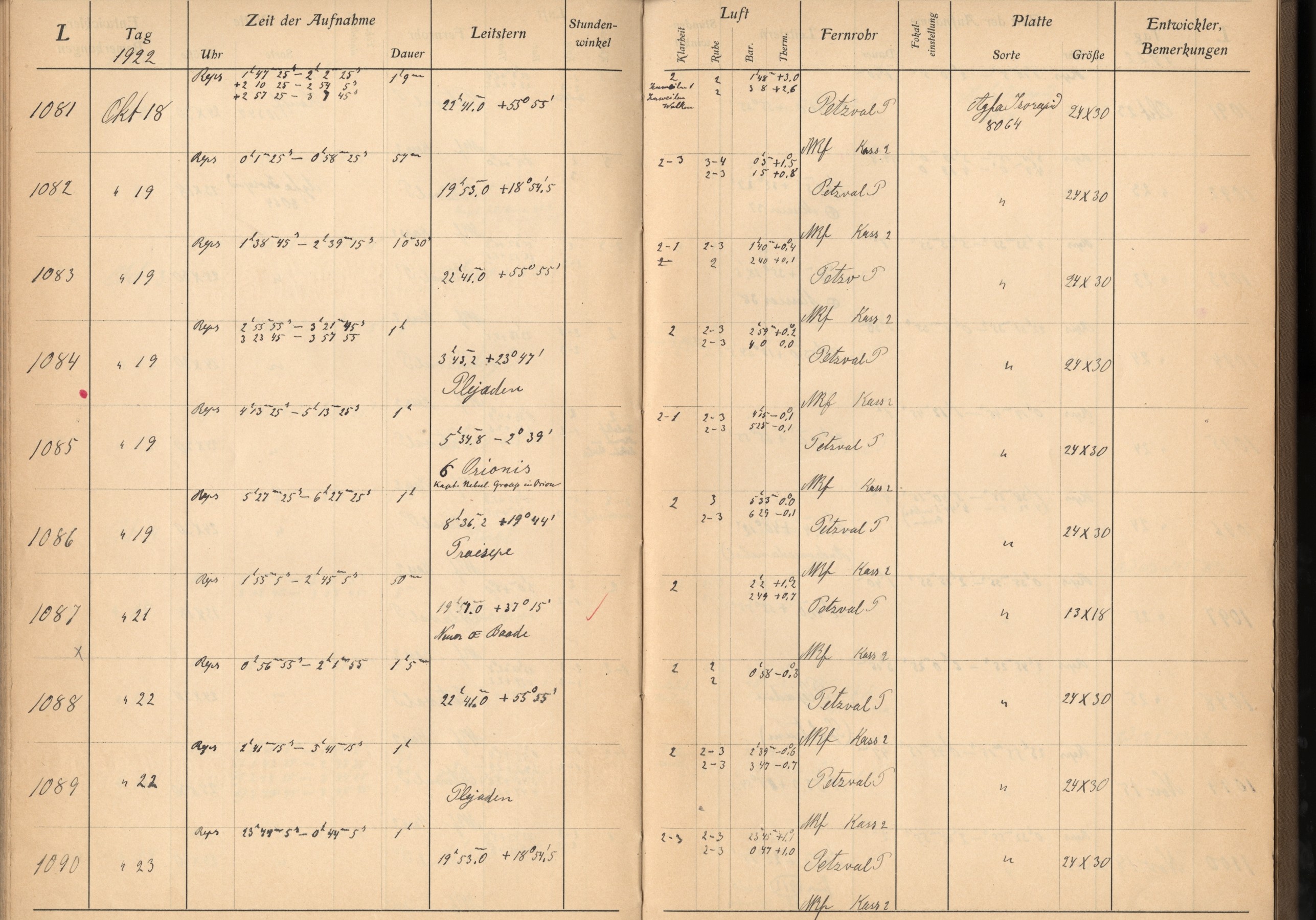 Plattenverzeichnis: ganze Seite01089