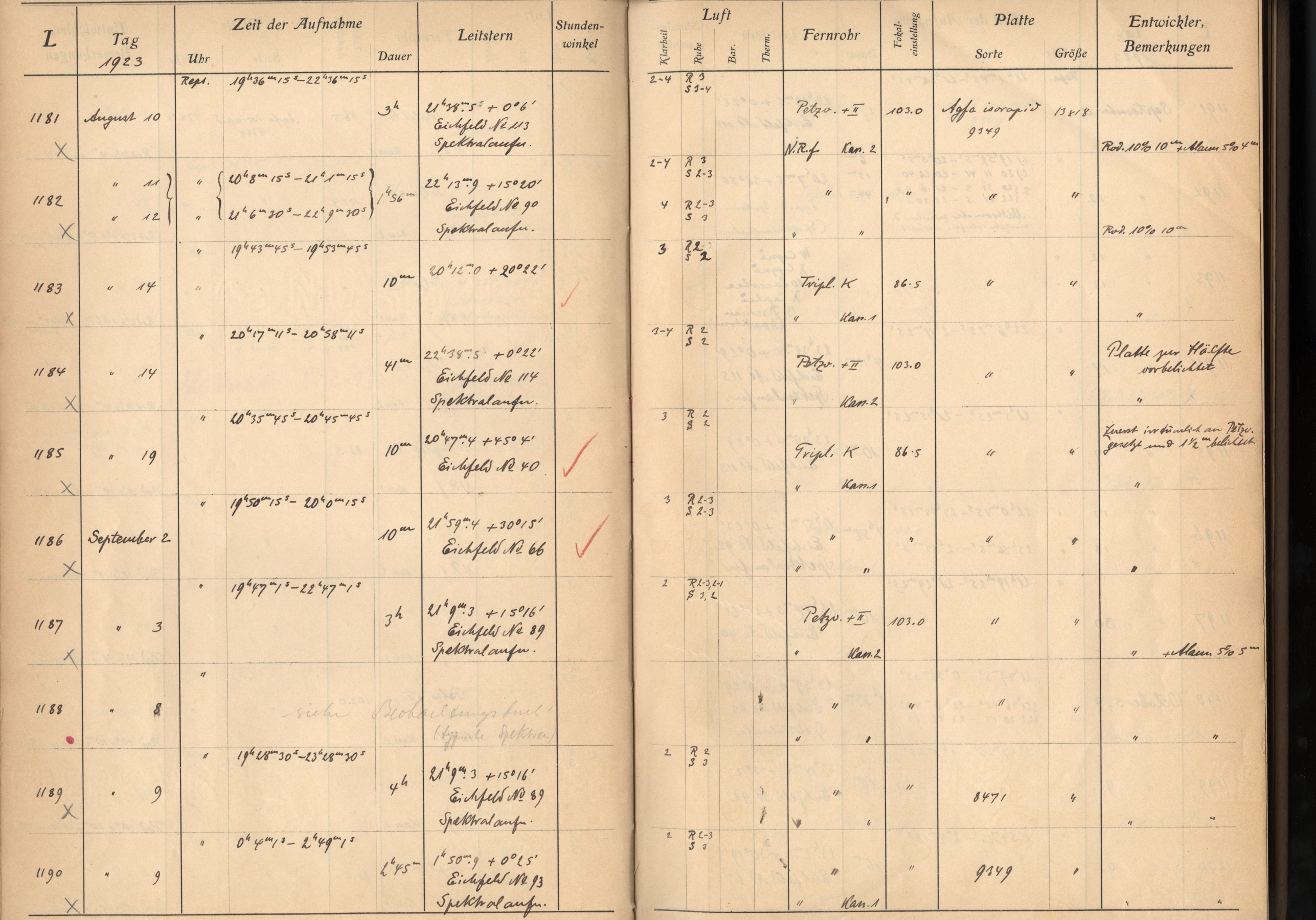 Plattenverzeichnis: ganze Seite01187