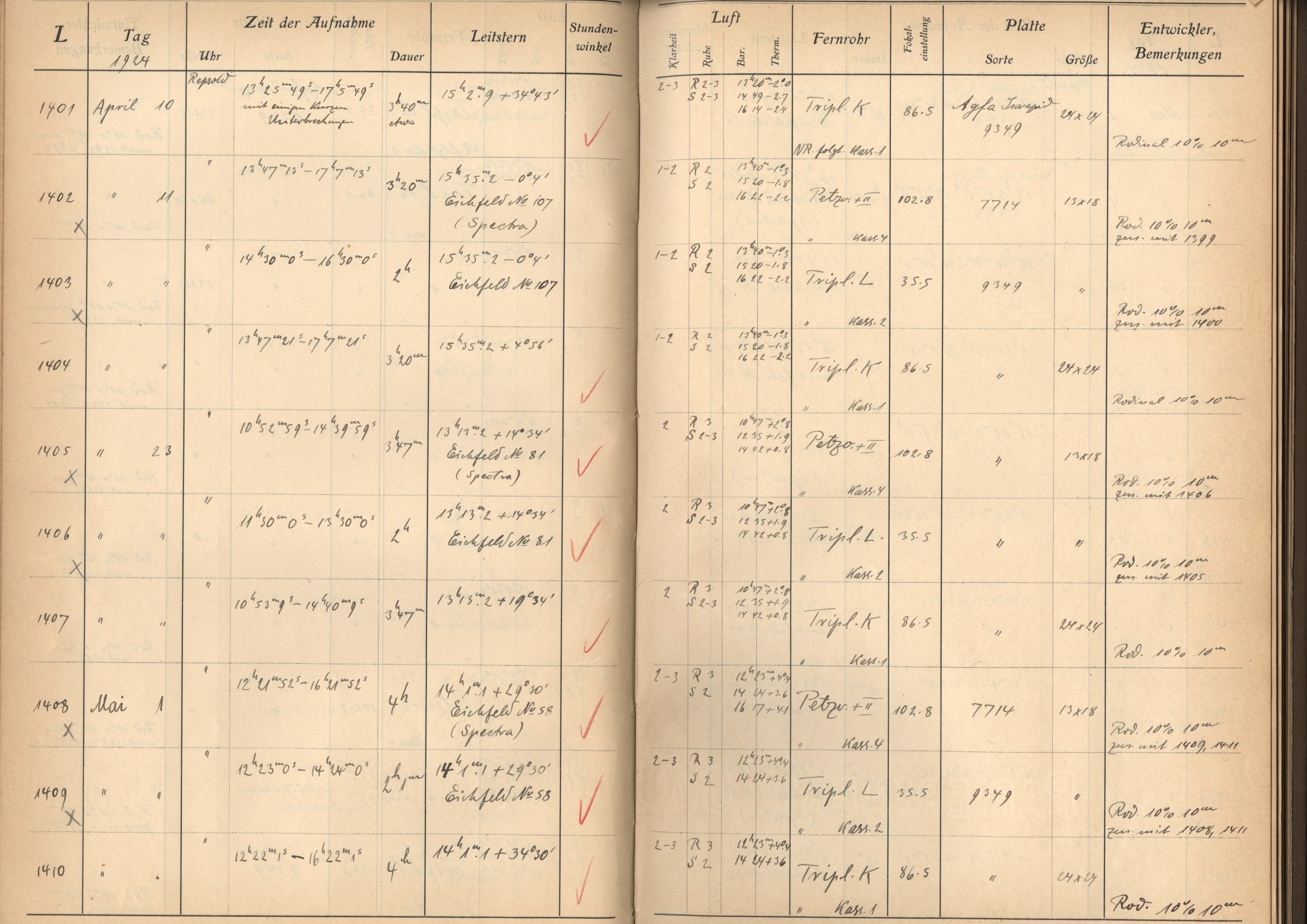 Plattenverzeichnis: ganze Seite01407