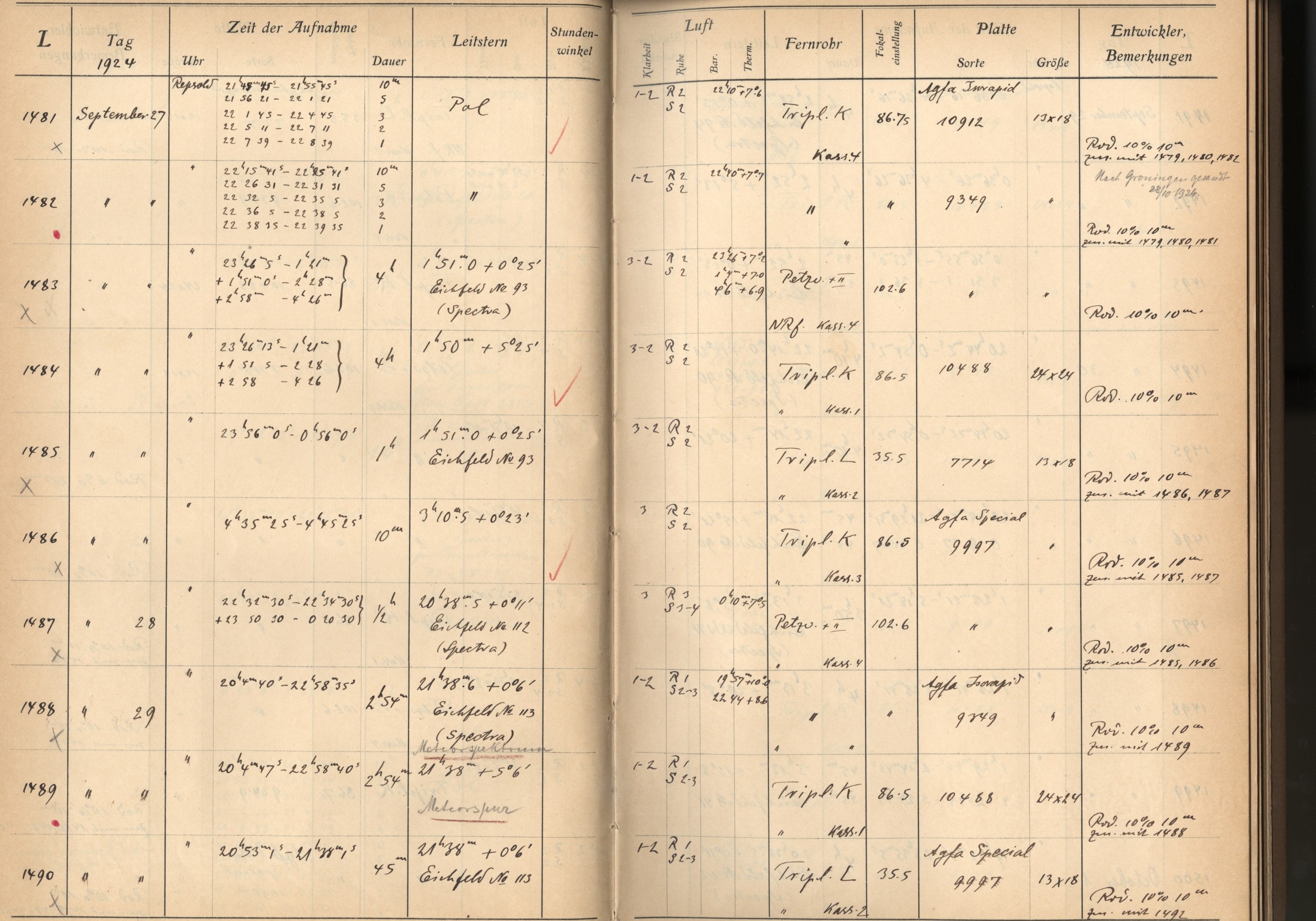 Plattenverzeichnis: ganze Seite01486