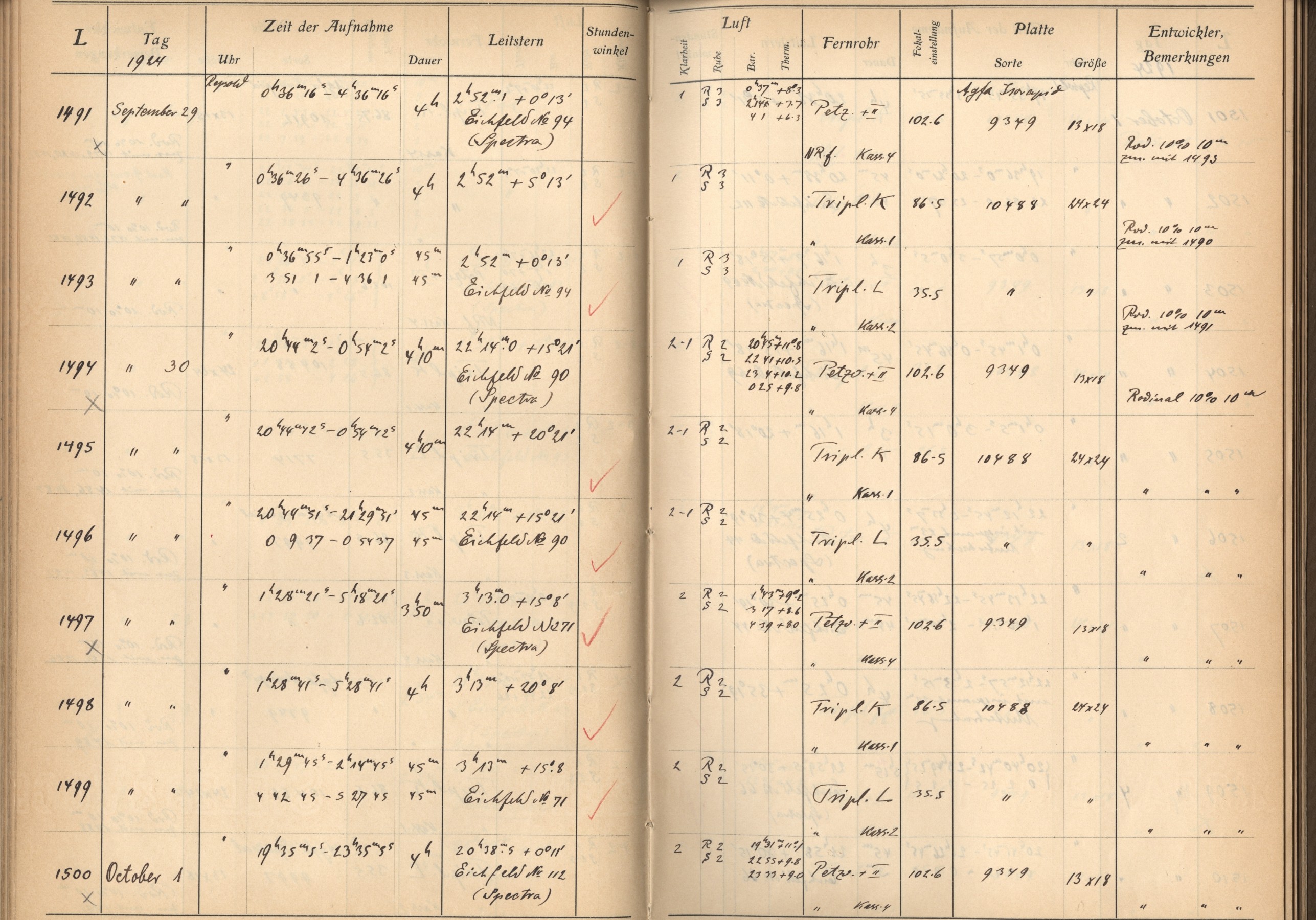 Plattenverzeichnis: ganze Seite01493