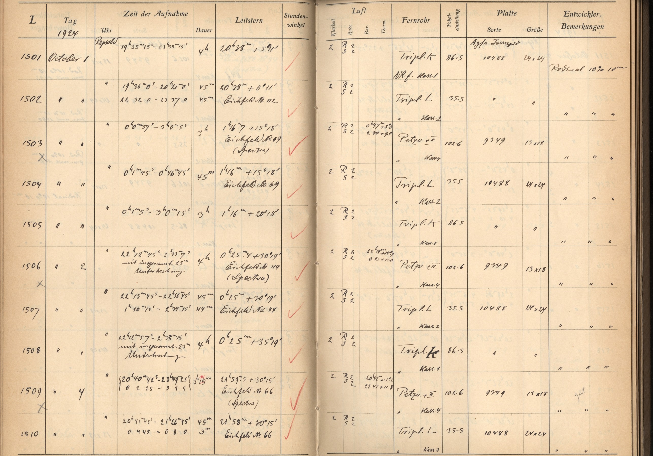 Plattenverzeichnis: ganze Seite01507